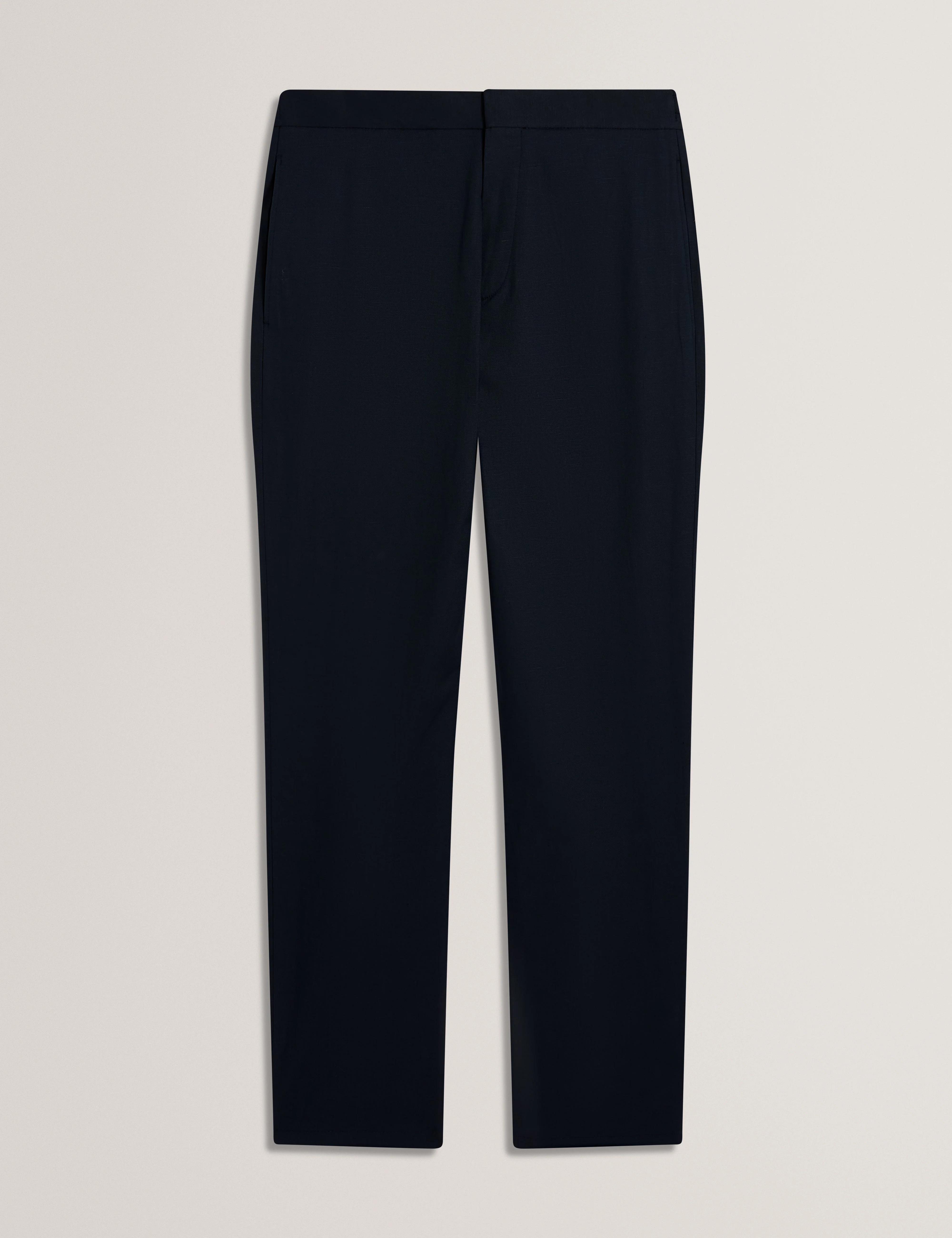 Maurce Straight Leg Linen Blend Trouser Navy - Image 2