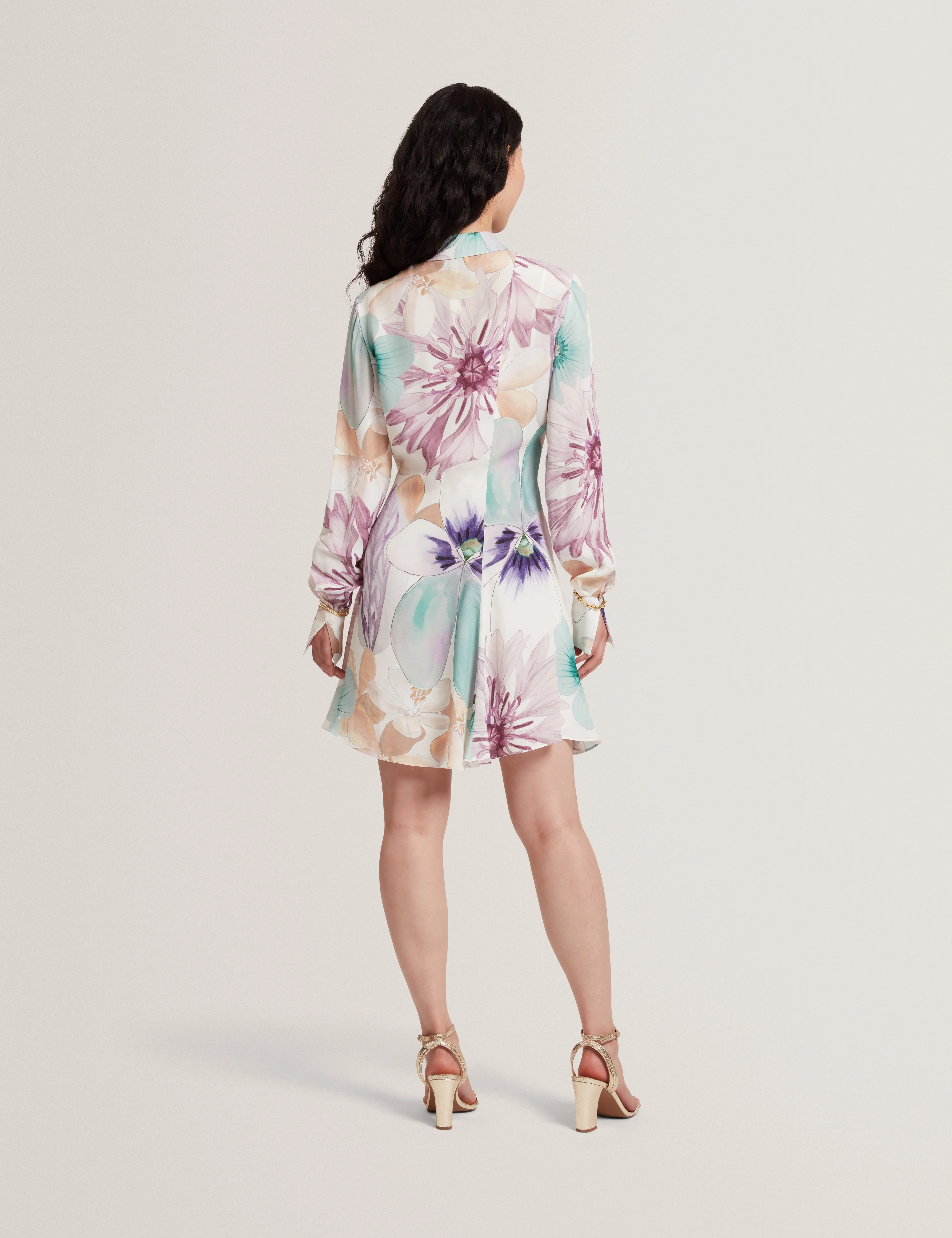 Mayha Print Mini Shirt Dress White - Image 5