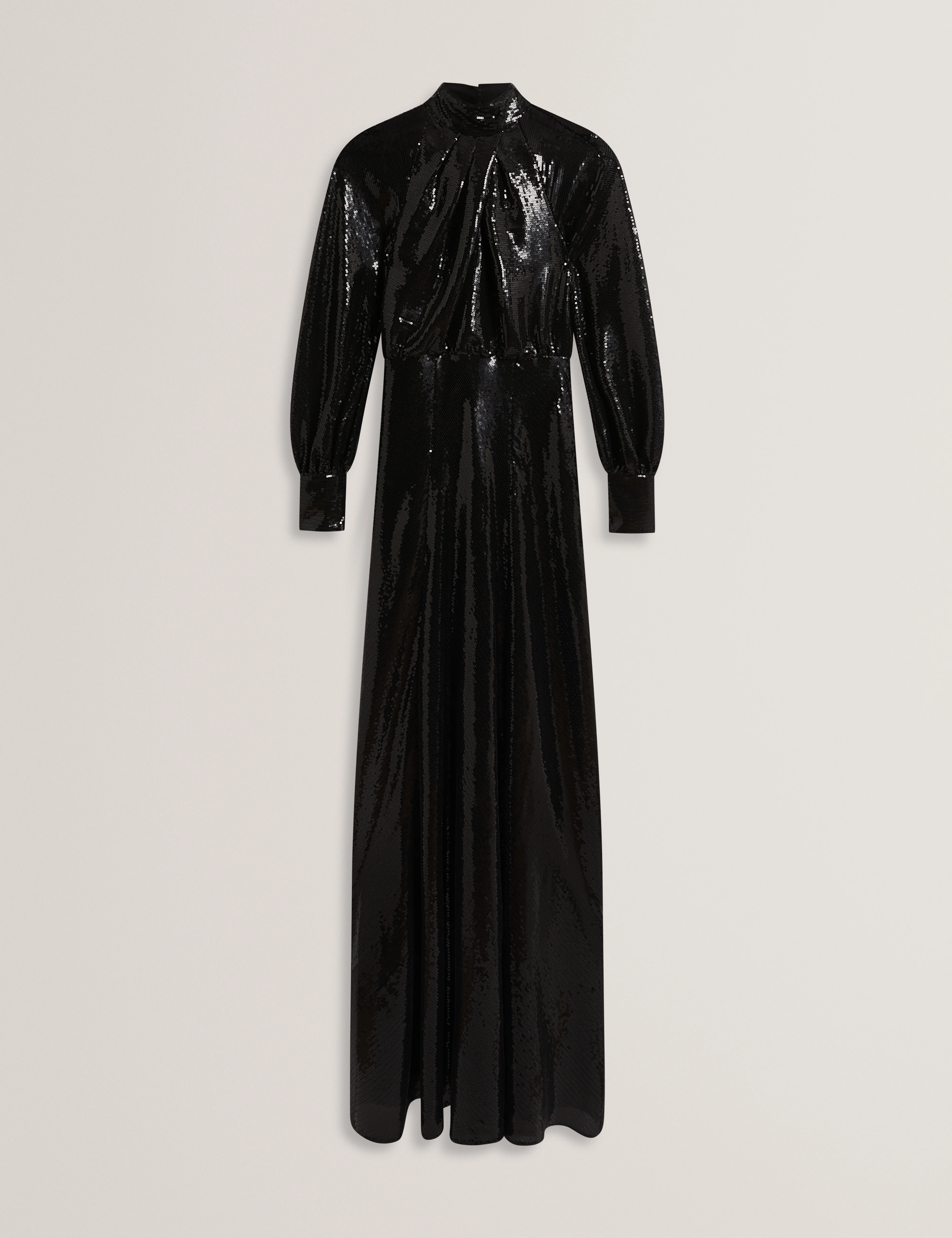 Mayrose Draped Halterneck Maxi Dress Black - Image 7
