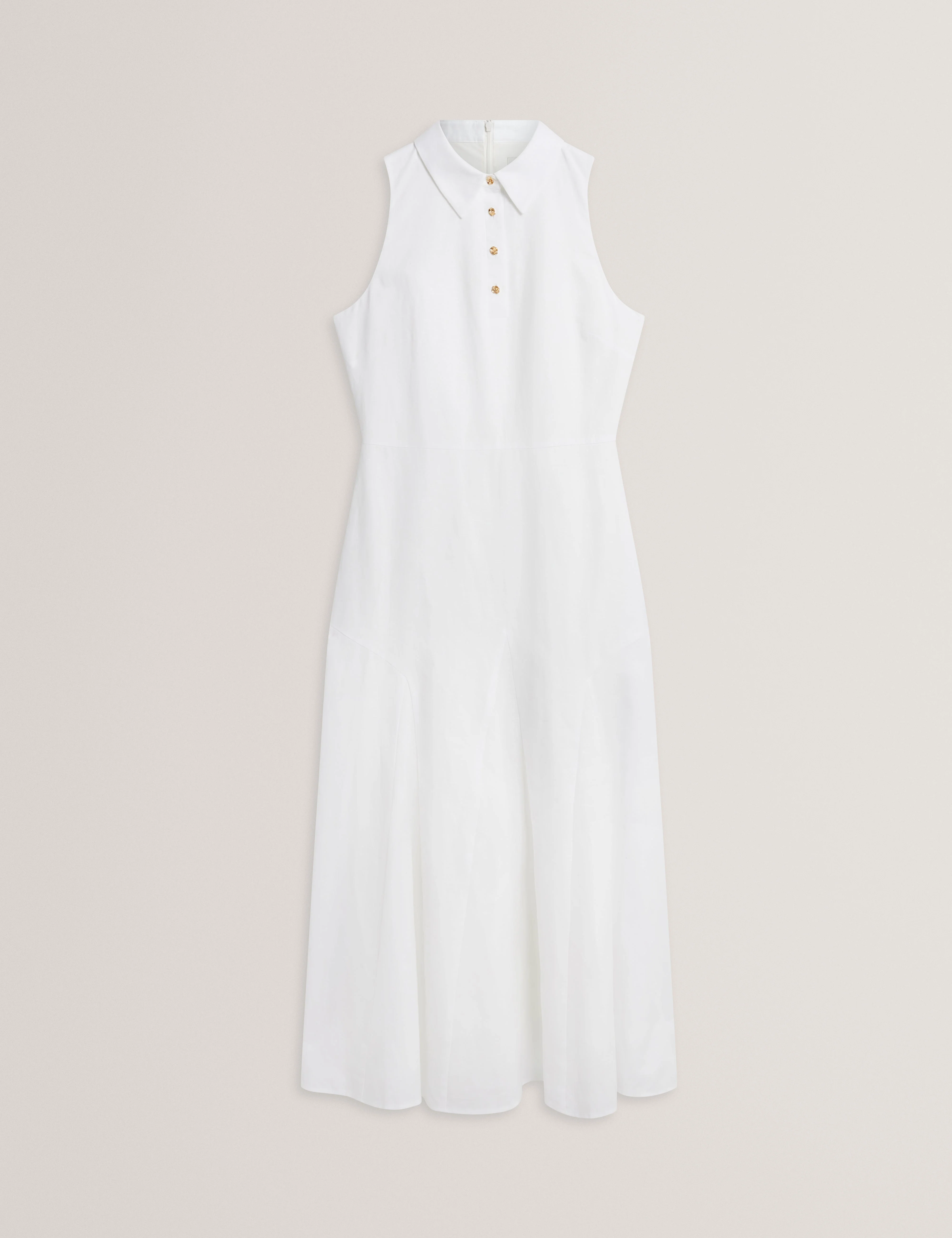 Meeha Sleeveless Midi Polo Dress Ivory - Image 7