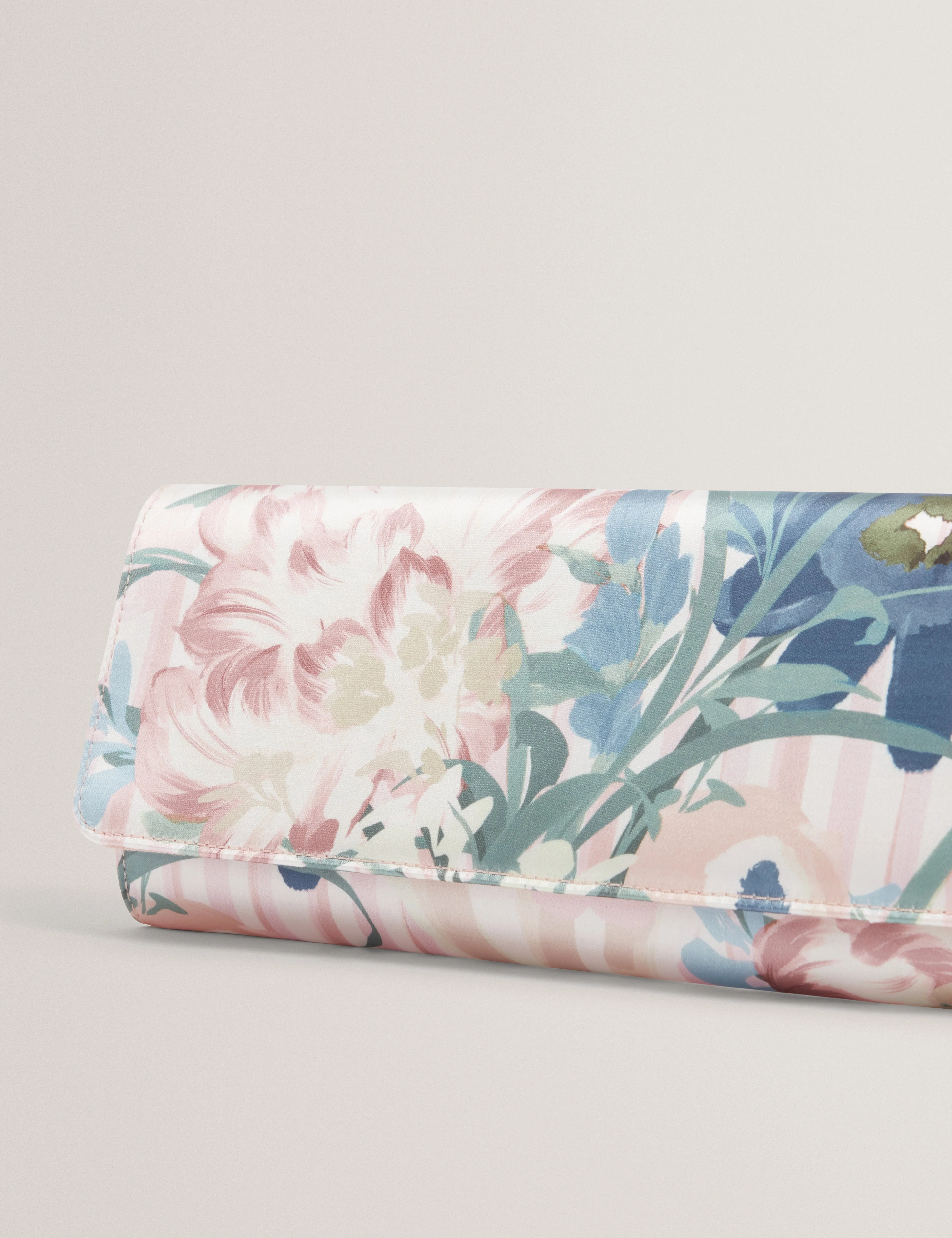 Meelena Floral Printed Baguette Clutch Bag Multicol - Image 3