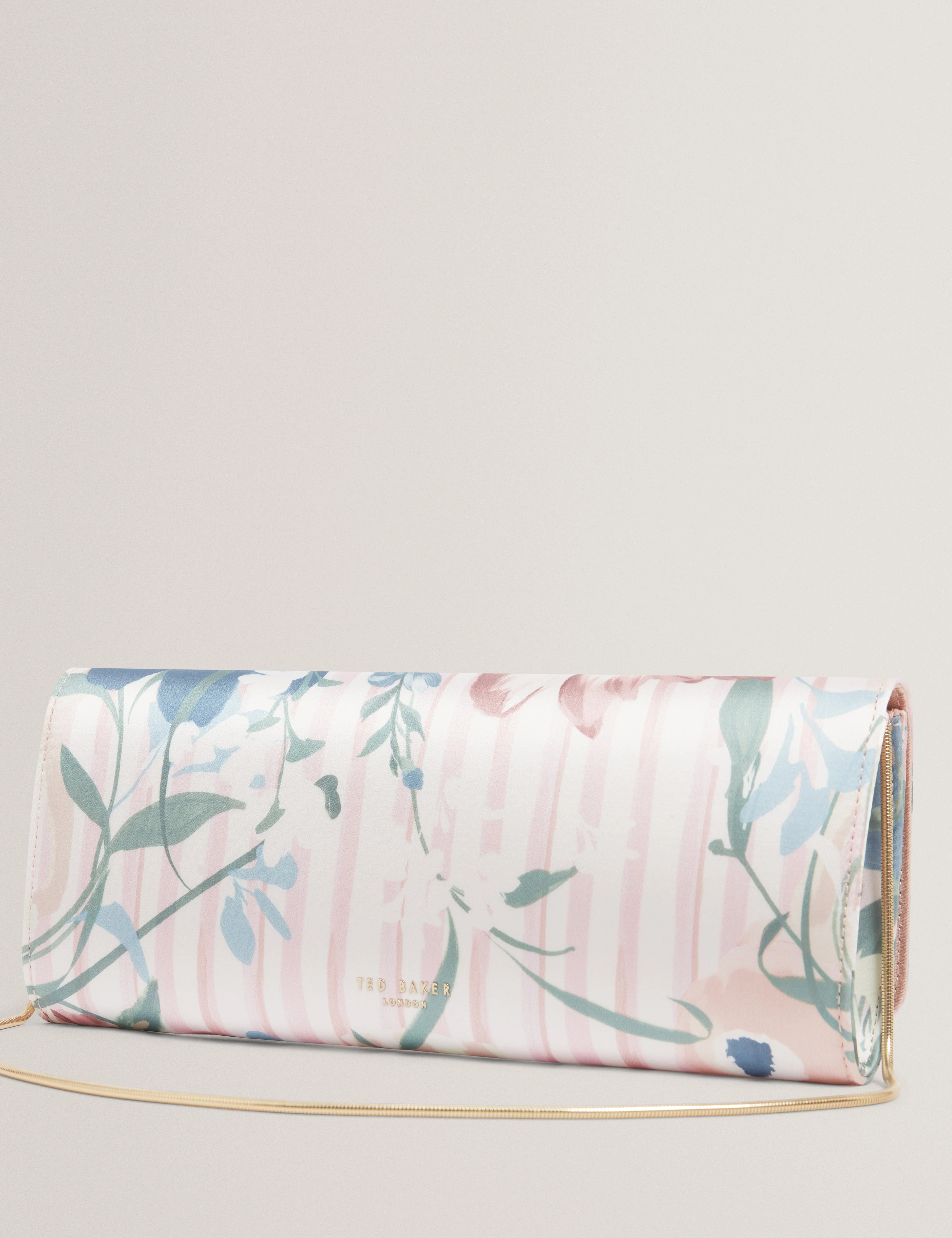 Meelena Floral Printed Baguette Clutch Bag Multicol - Image 4