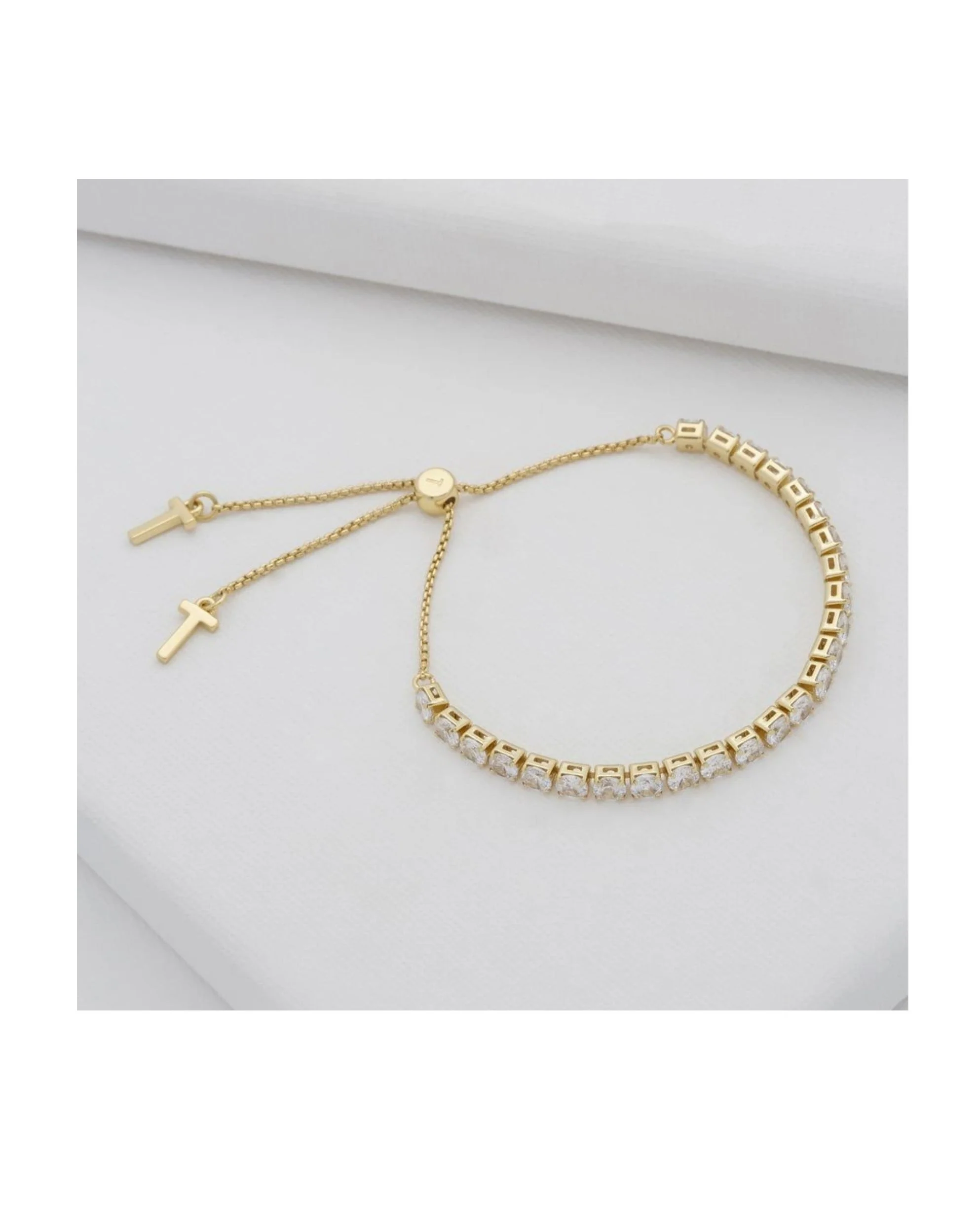 Melrah Icon Crystal Slider Bracelet Gold - Image 4