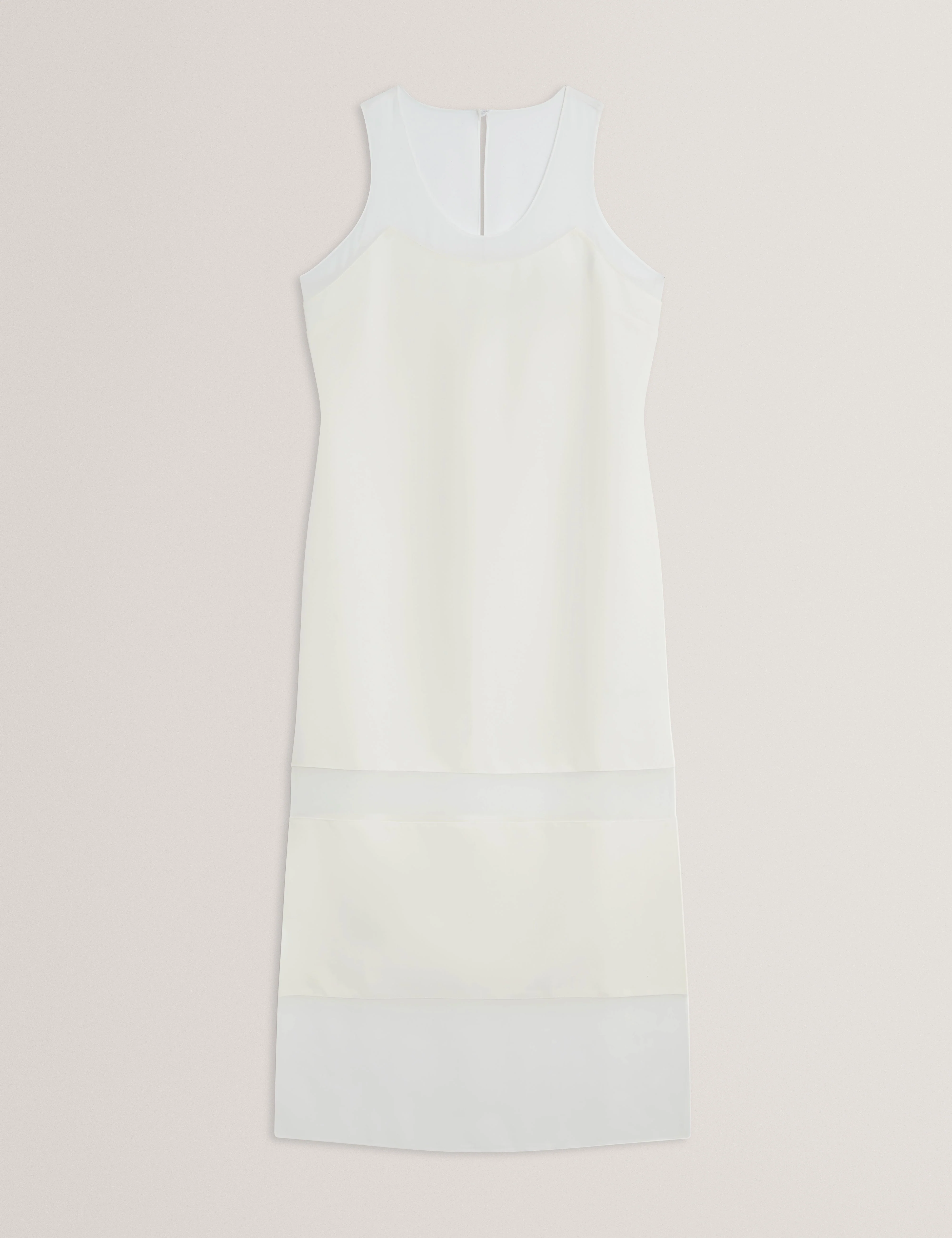 Mephora Sleeveless Midi Dress With Panel Detail Ivory - Image 7