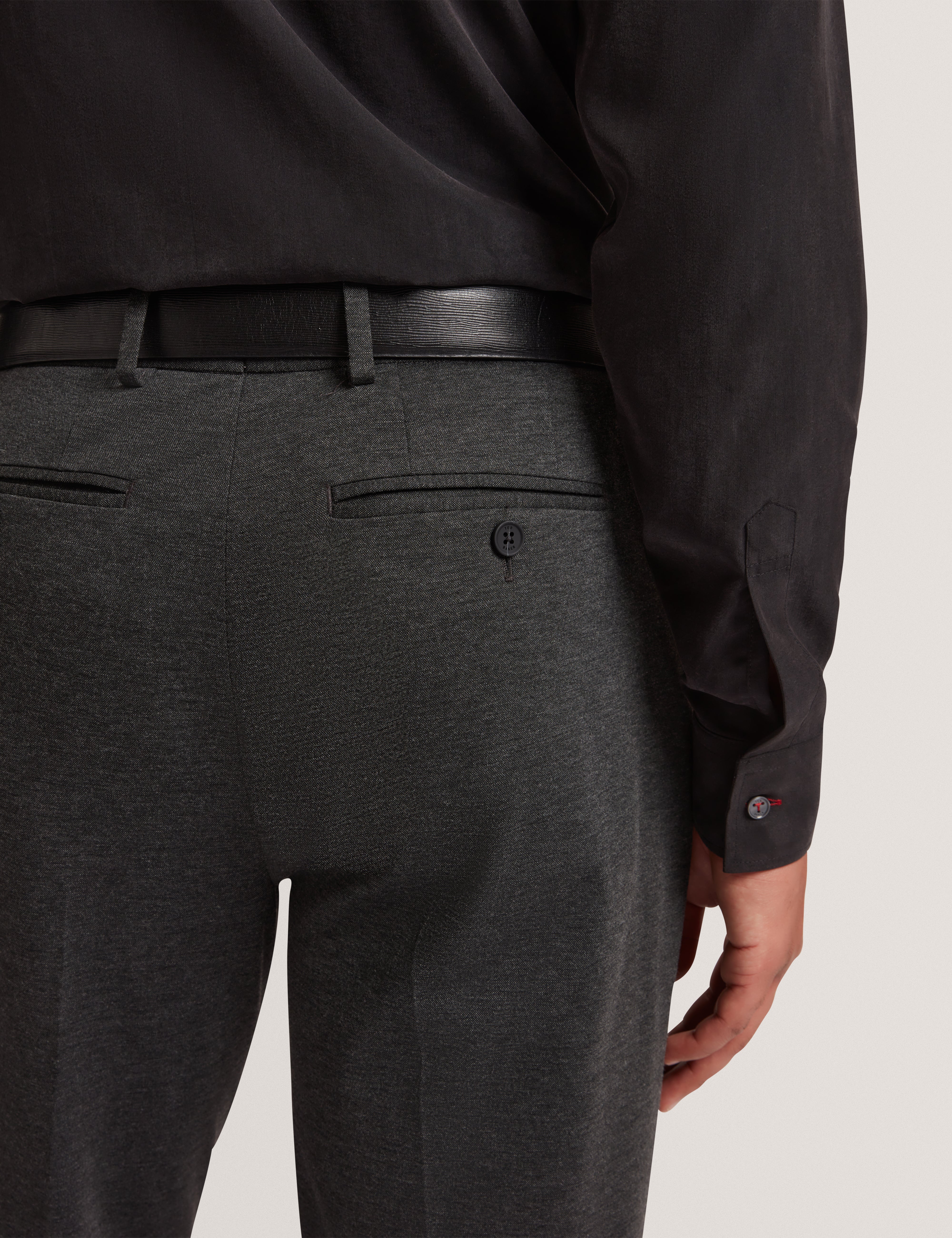 Merickt Slim Fit Tech Knit Wool Blend Trouser Dk-Grey - Image 4