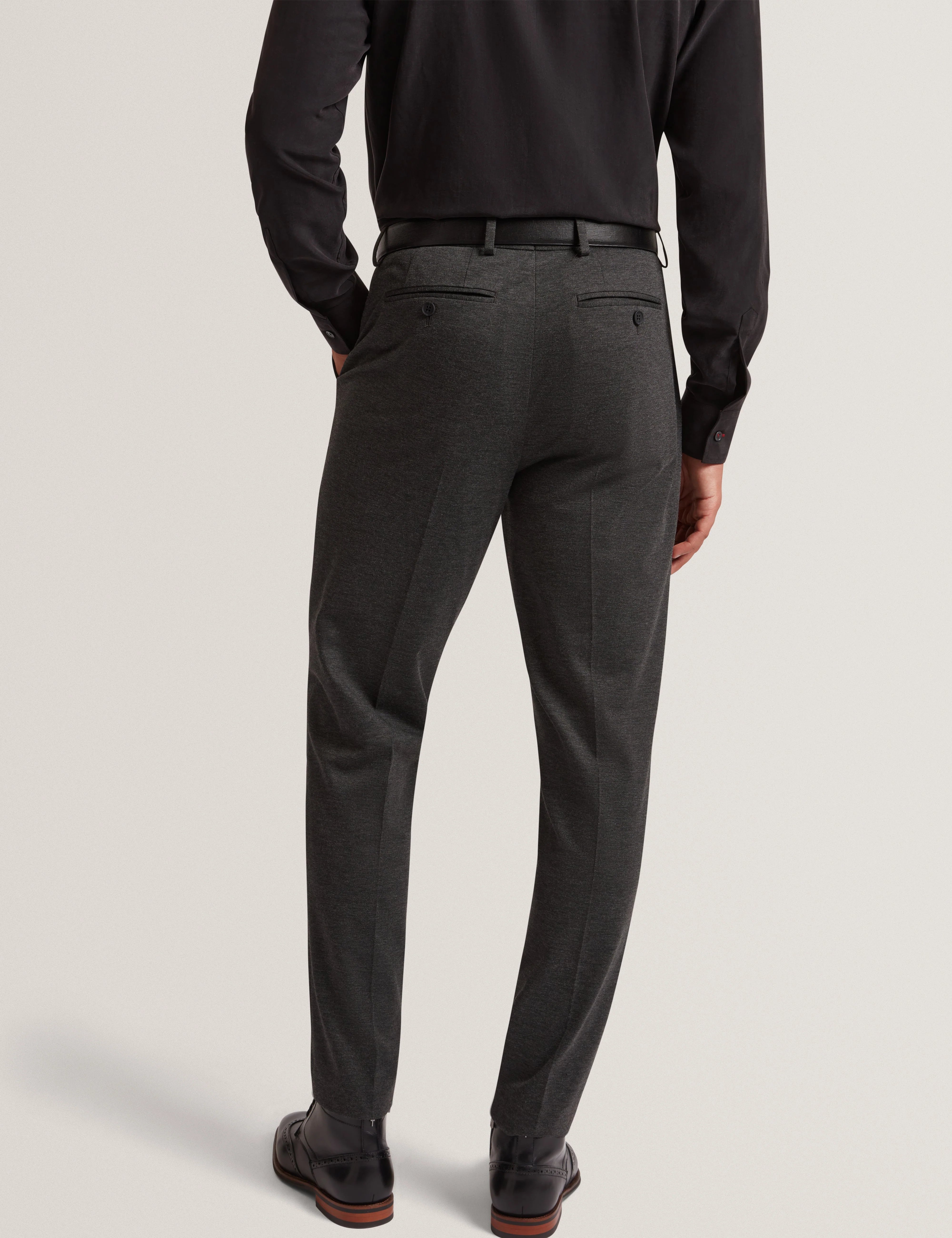 Merickt Slim Fit Tech Knit Wool Blend Trouser Dk-Grey - Image 5