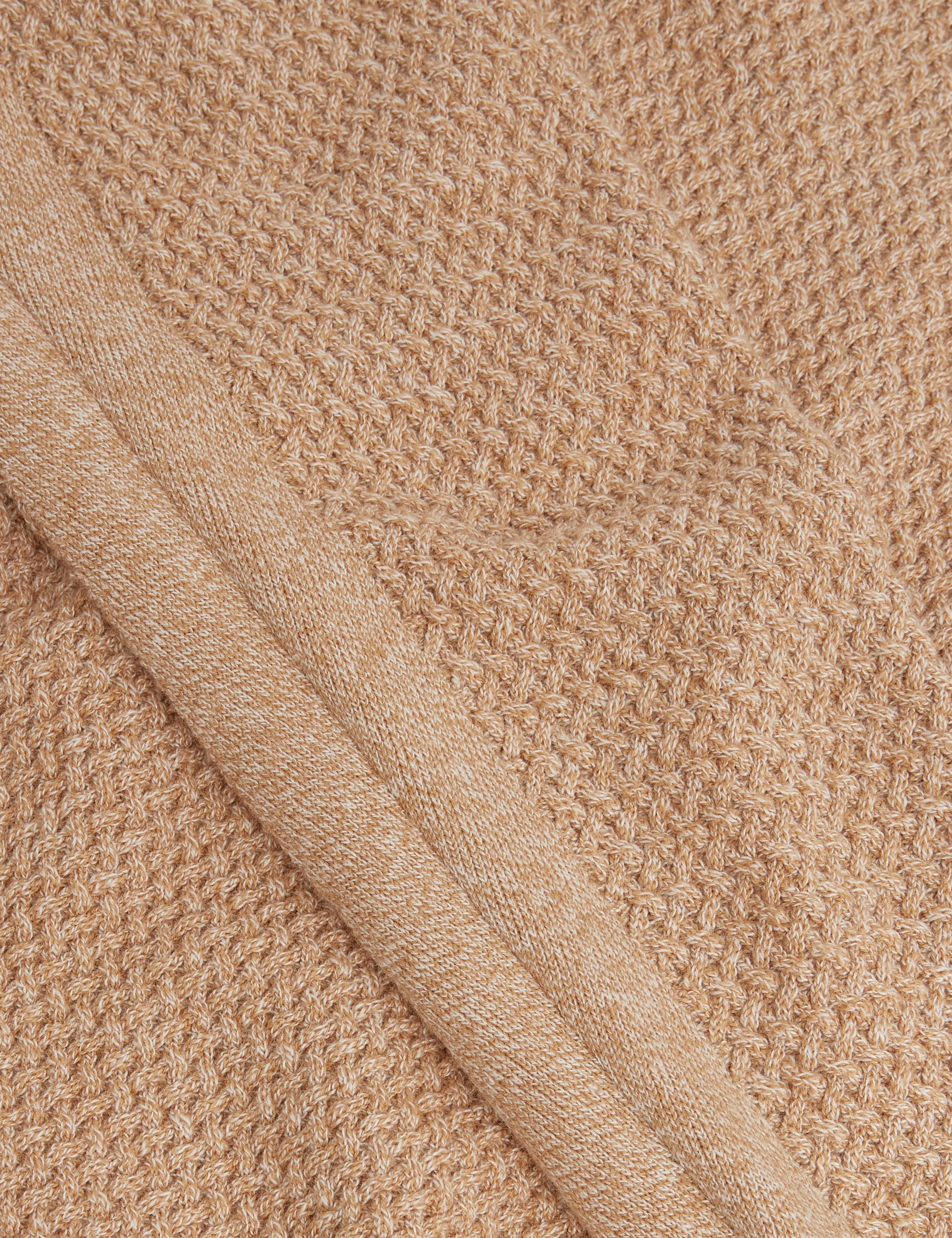 Monya Ls Textured Knit Crew Neck Camel - Image 3