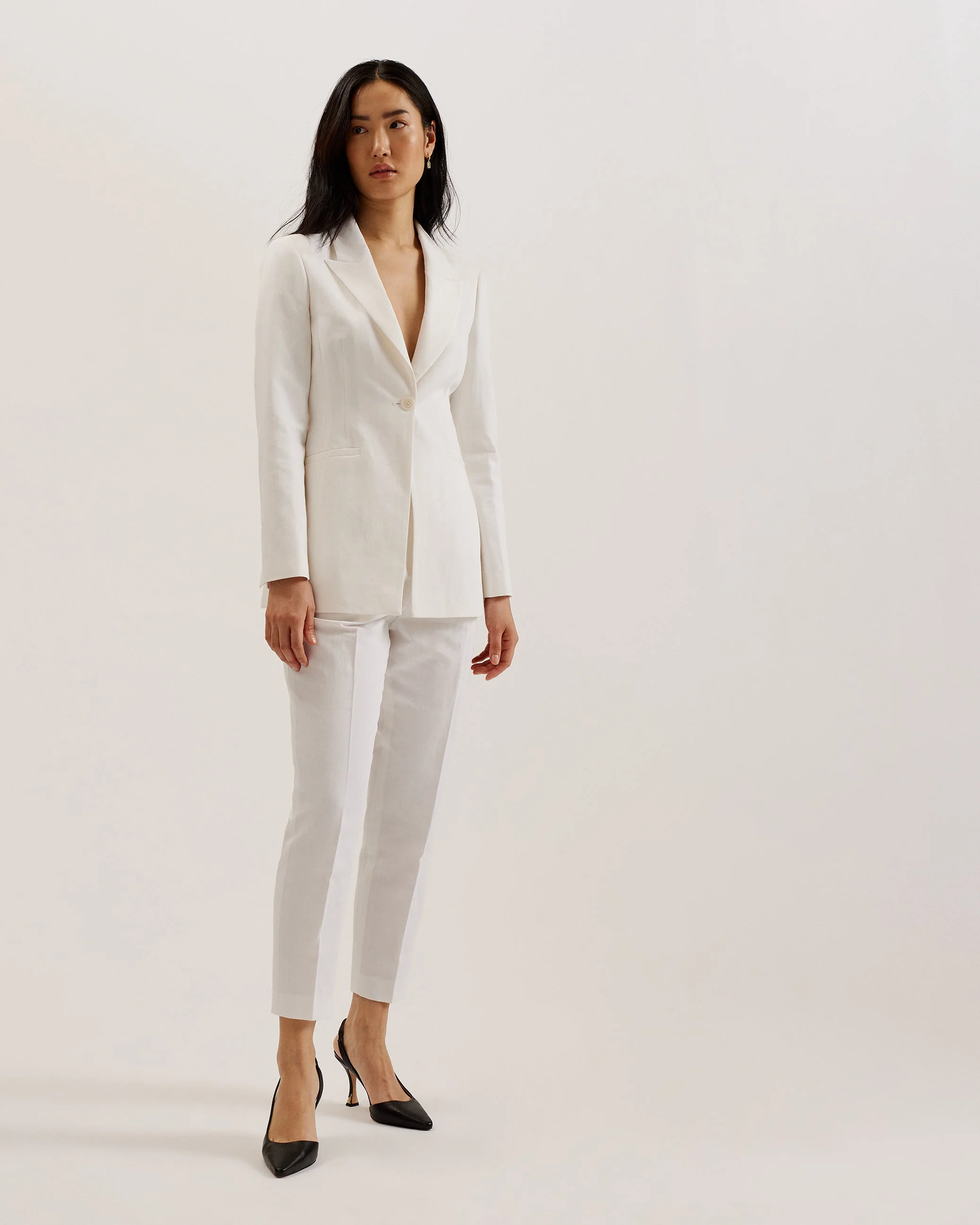Musub Tailored Jacket With Faux Pockets White - Image 4