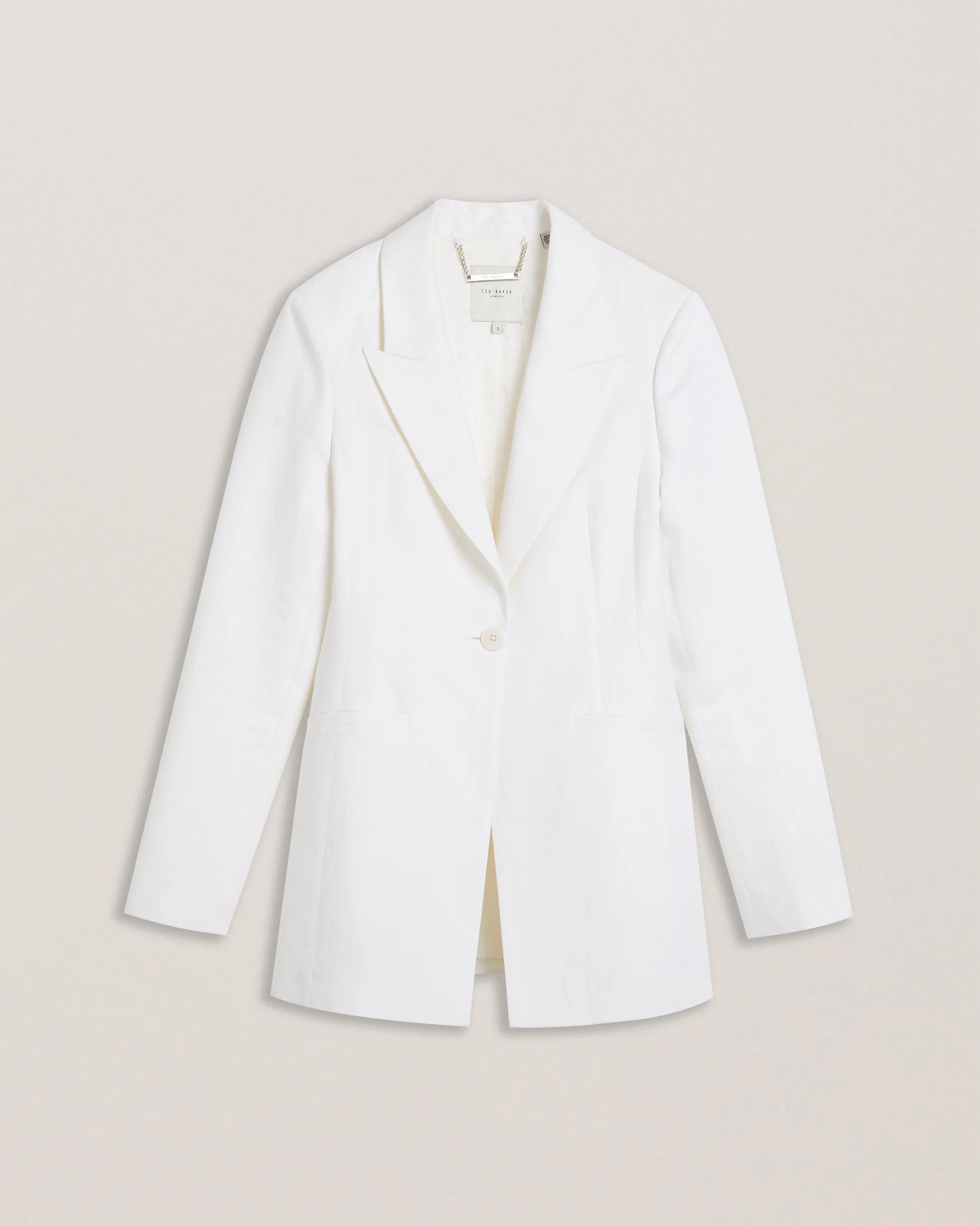 Musub Tailored Jacket With Faux Pockets White - Image 7