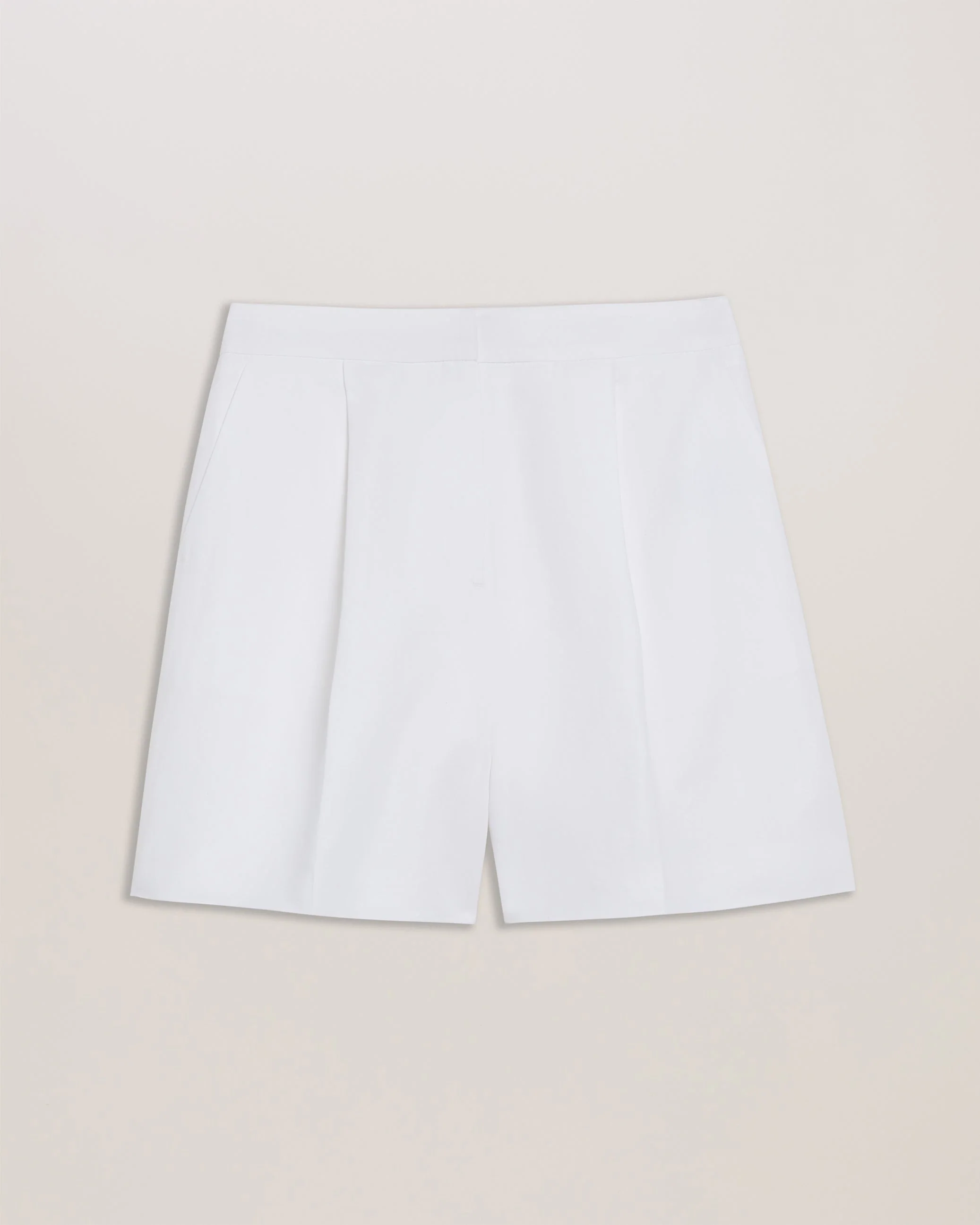 Musubsh High Waisted Tailored Pleated Shorts White - Image 6