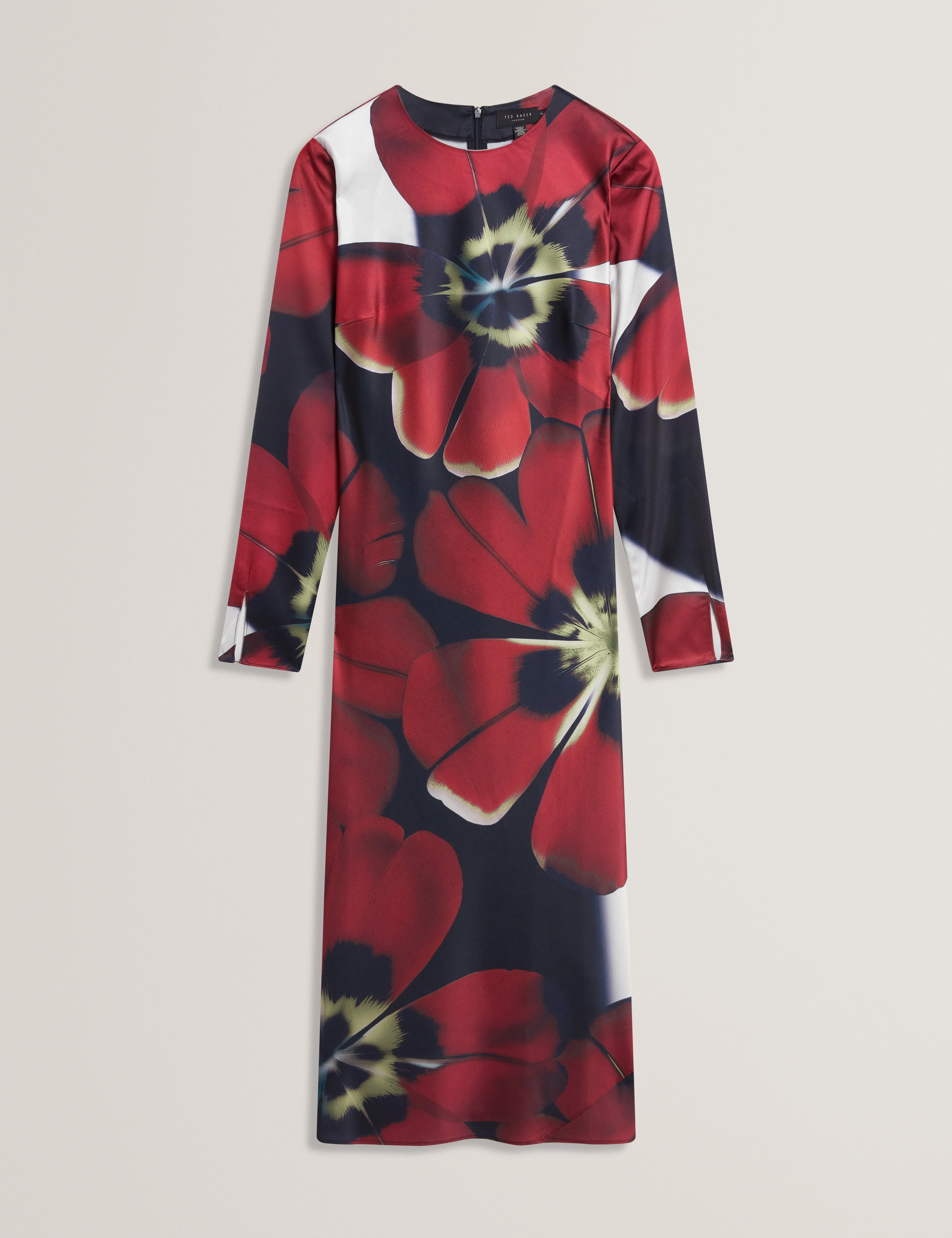Neerah Printed Long Sleeve Midi Dress Navy - Image 7