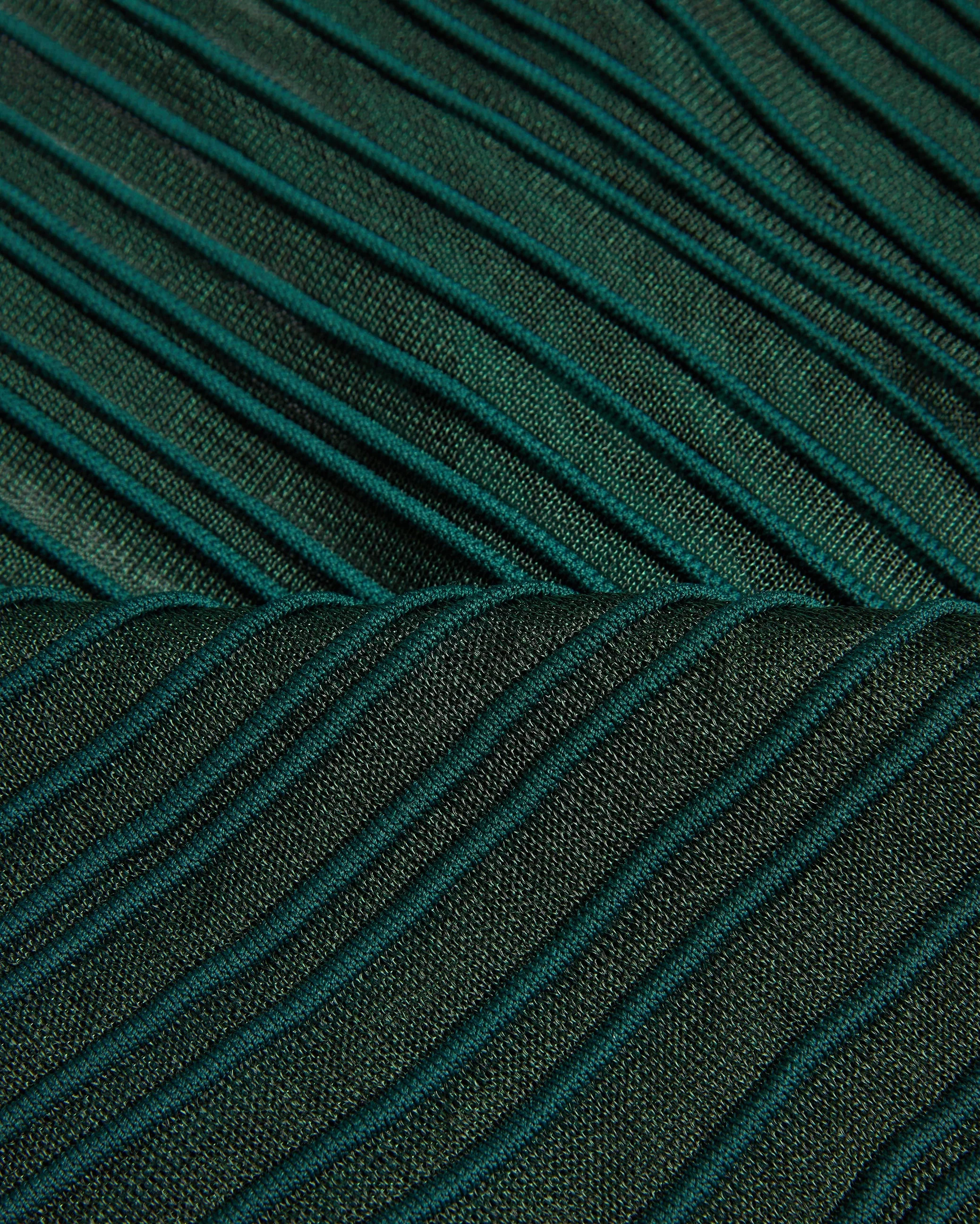 Nellay Sheer Striped Engineered Knit Dk-Green - Image 3
