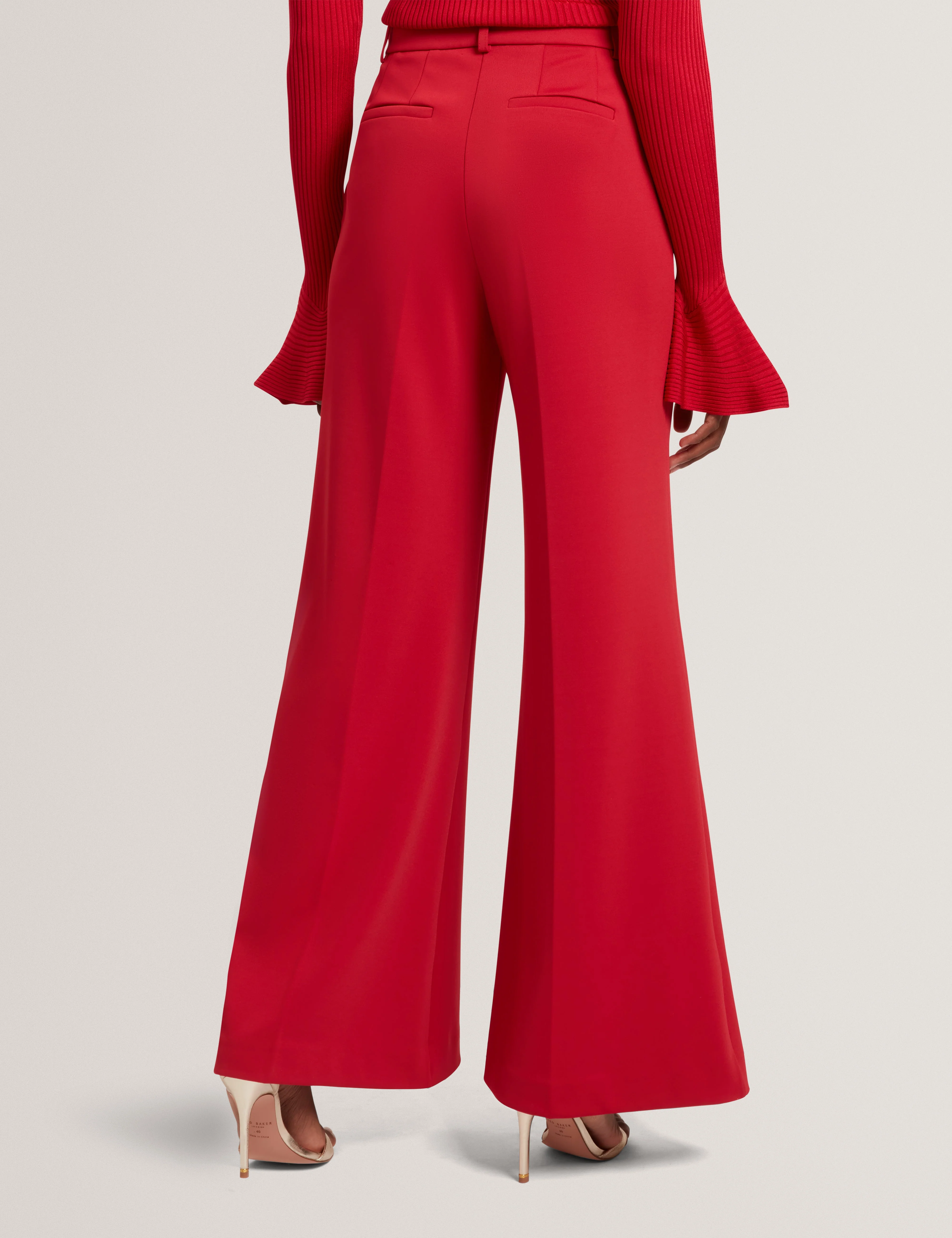 Nogal Ponte Wide Leg Trouser Dk-Red - Image 5
