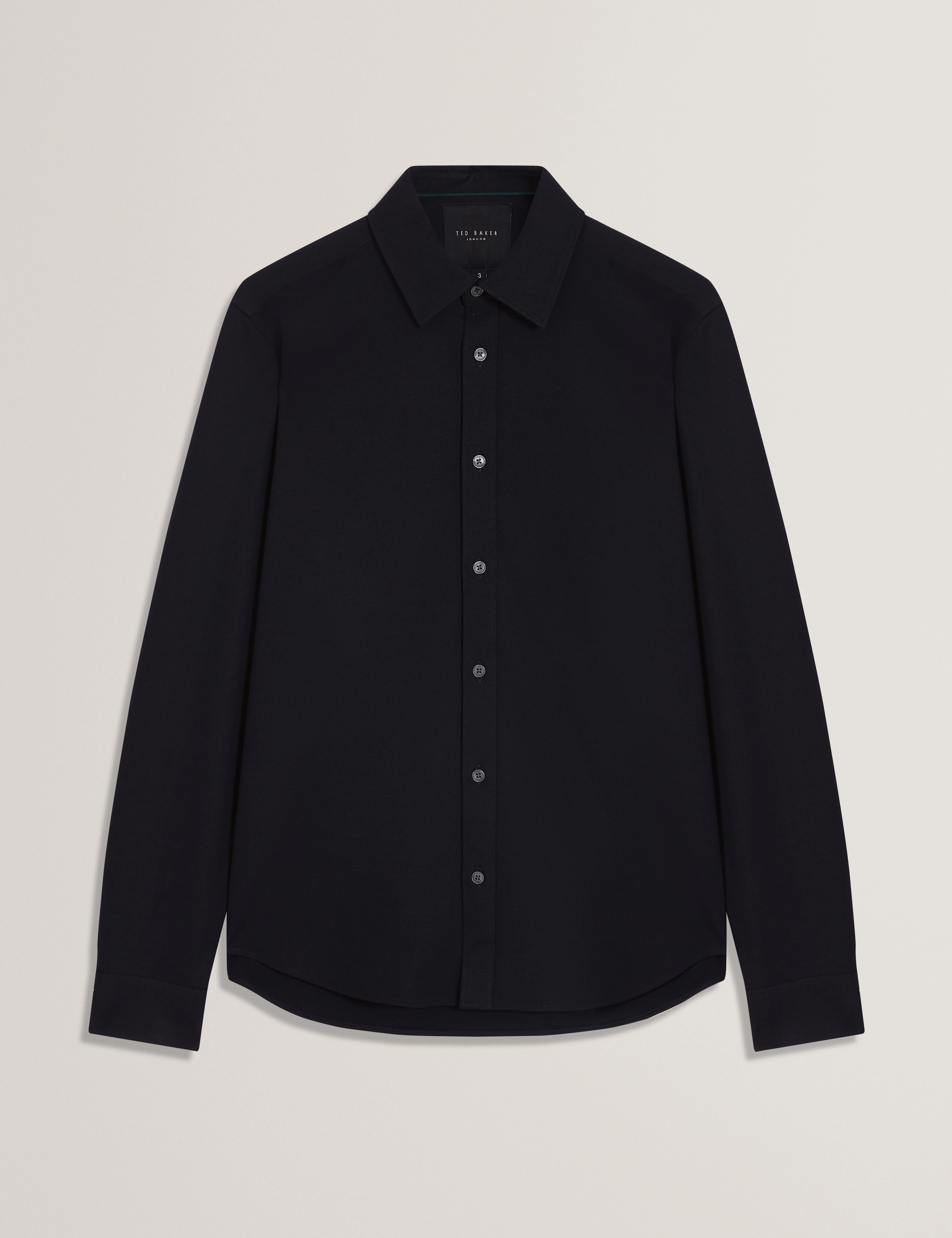 Nortun Ls Regular Fit Wool Blend Knitted Shirt Navy - Image 7