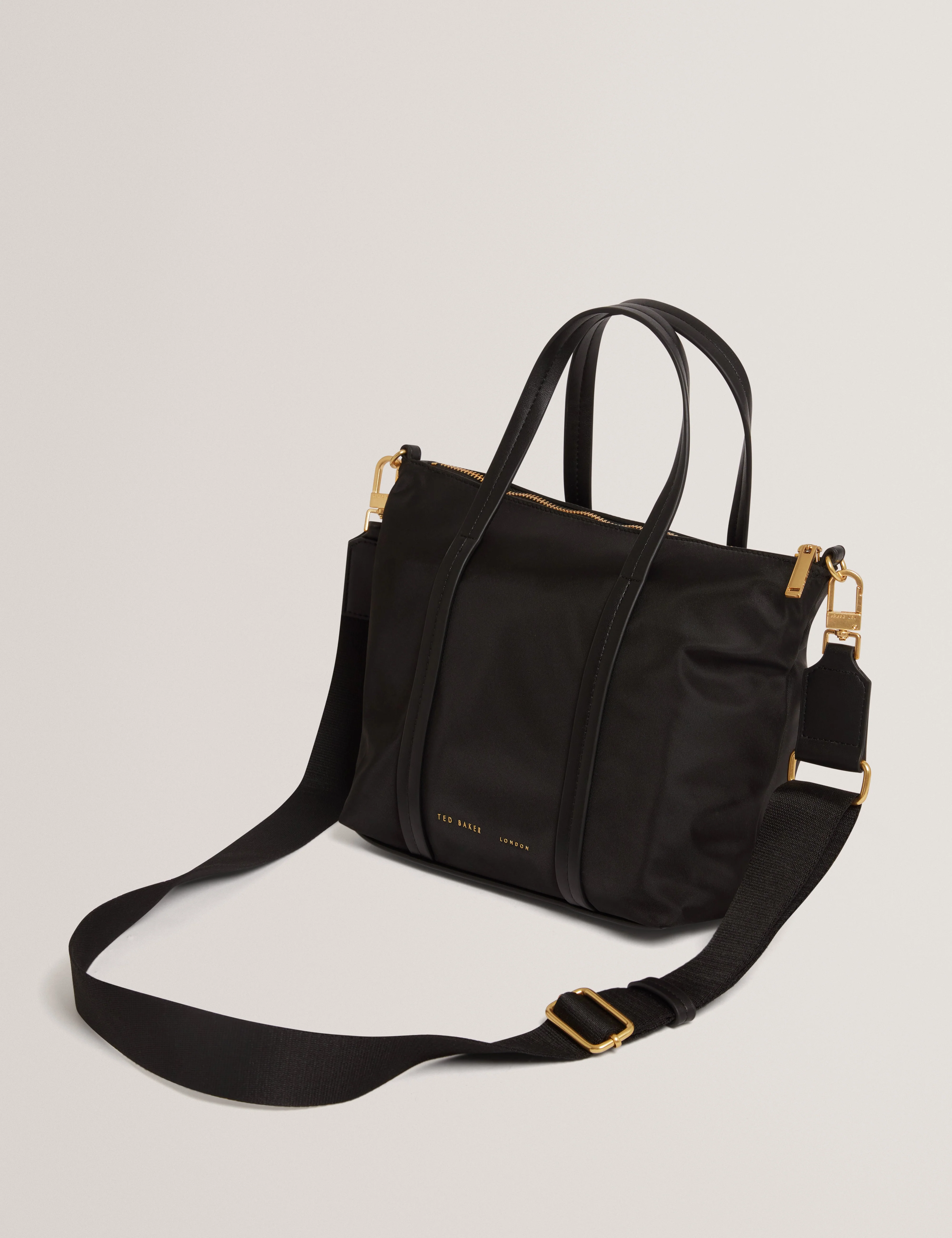 Nykkie Nylon Mini Crossbody Tote Bag Black - Image 4