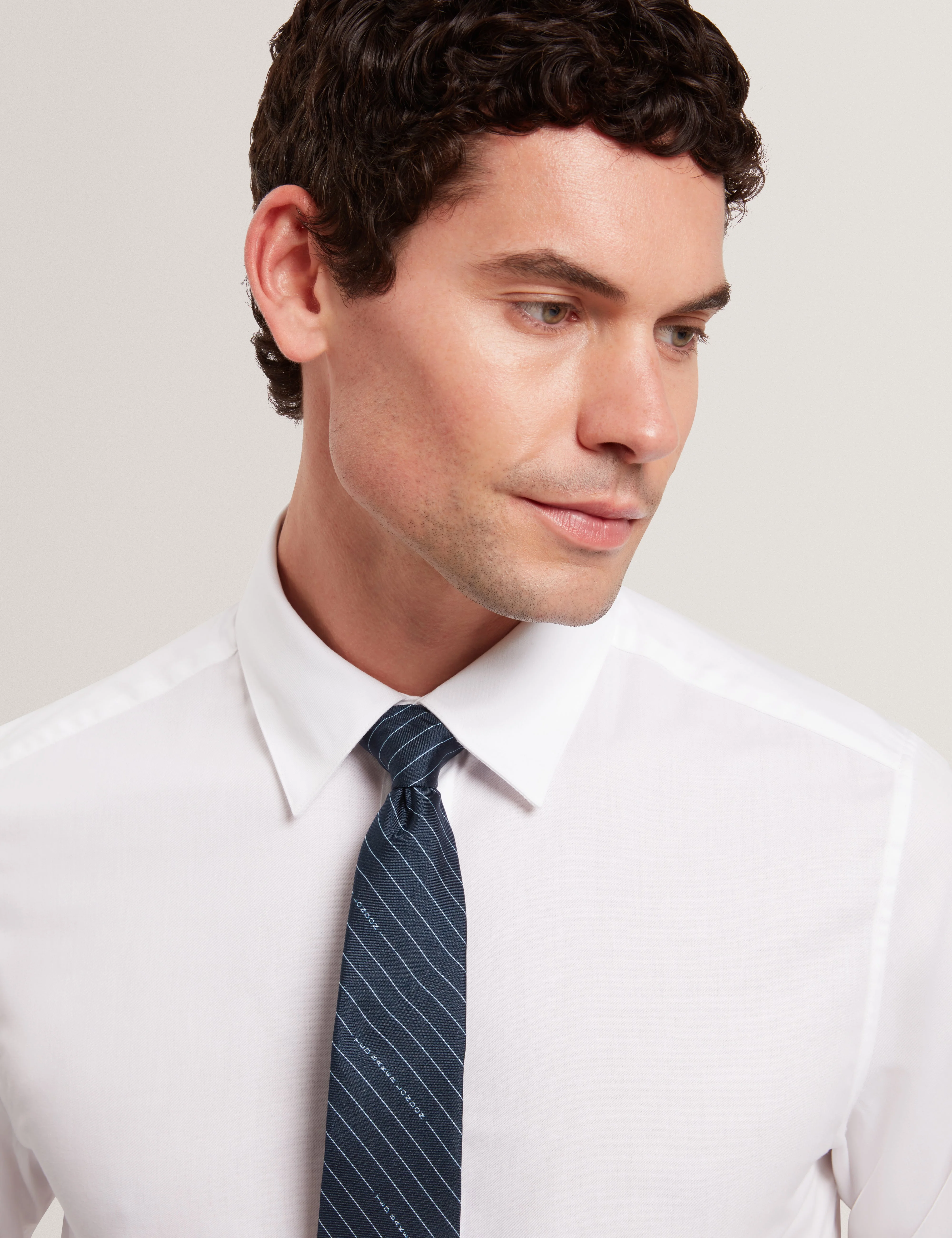 Octavio Ted Baker Stripe Silk Tie Navy - Image 2