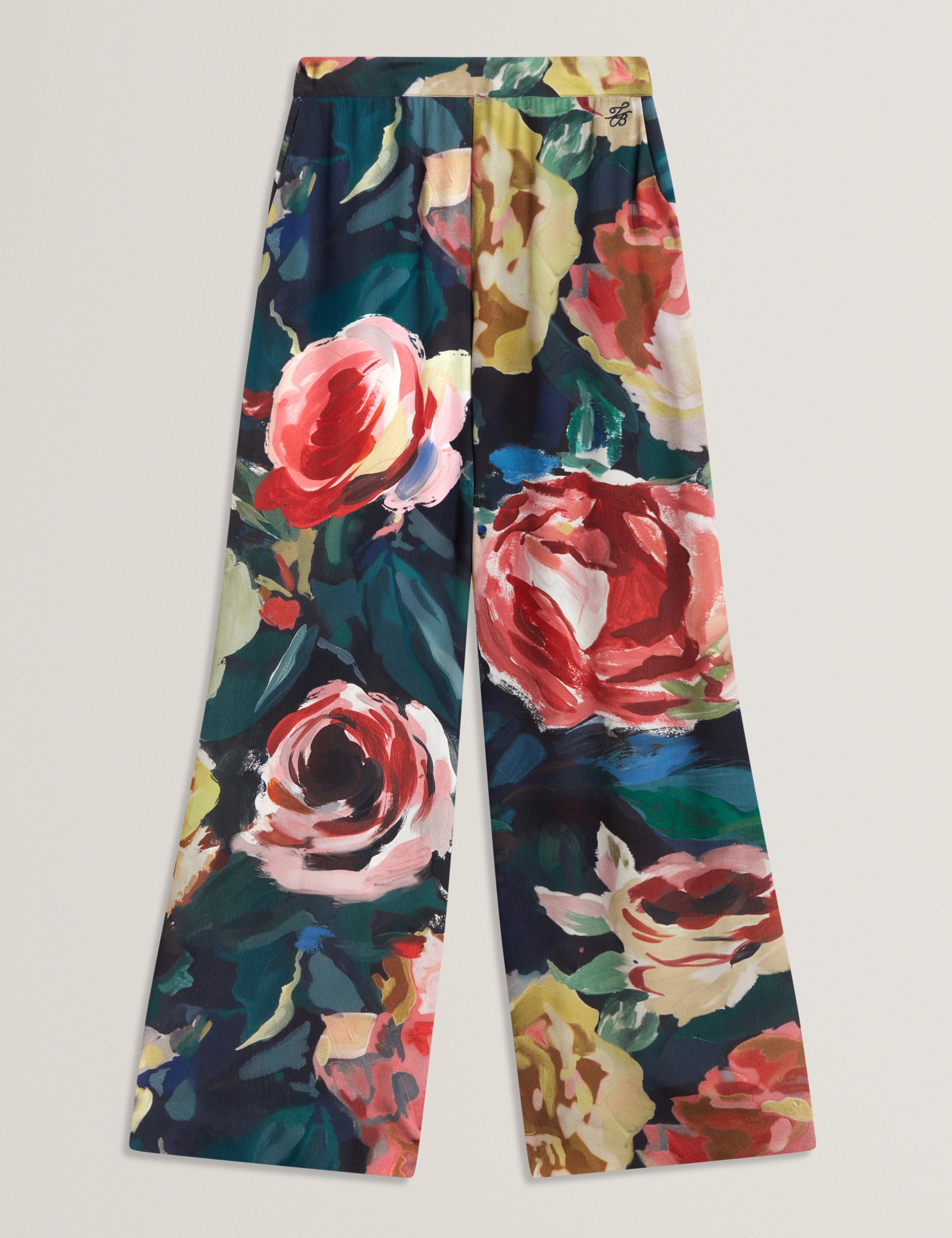 Opulena Printed Wide Leg Trouser Navy - Image 6
