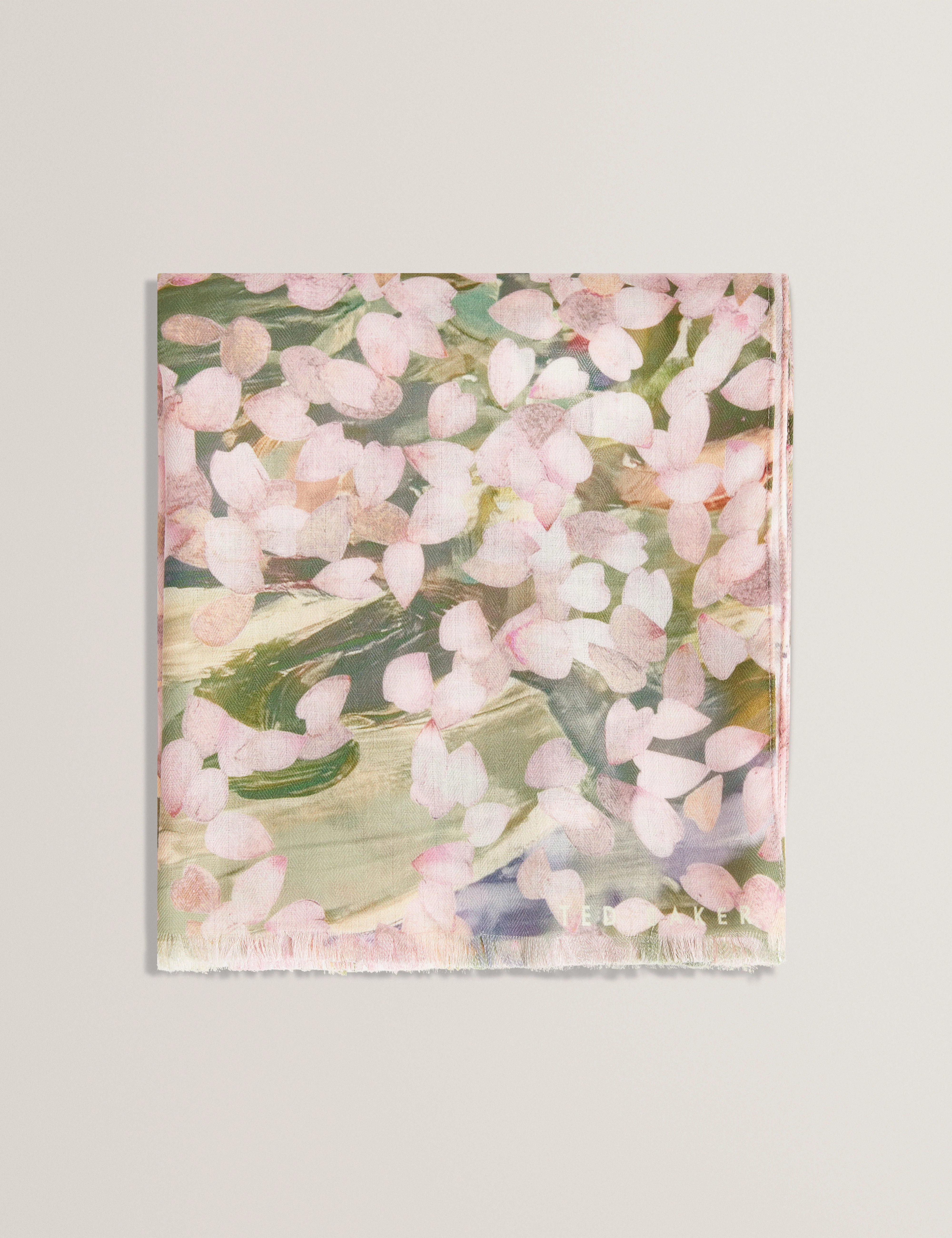 Orlaae Floral Print Woven Scarf Pink