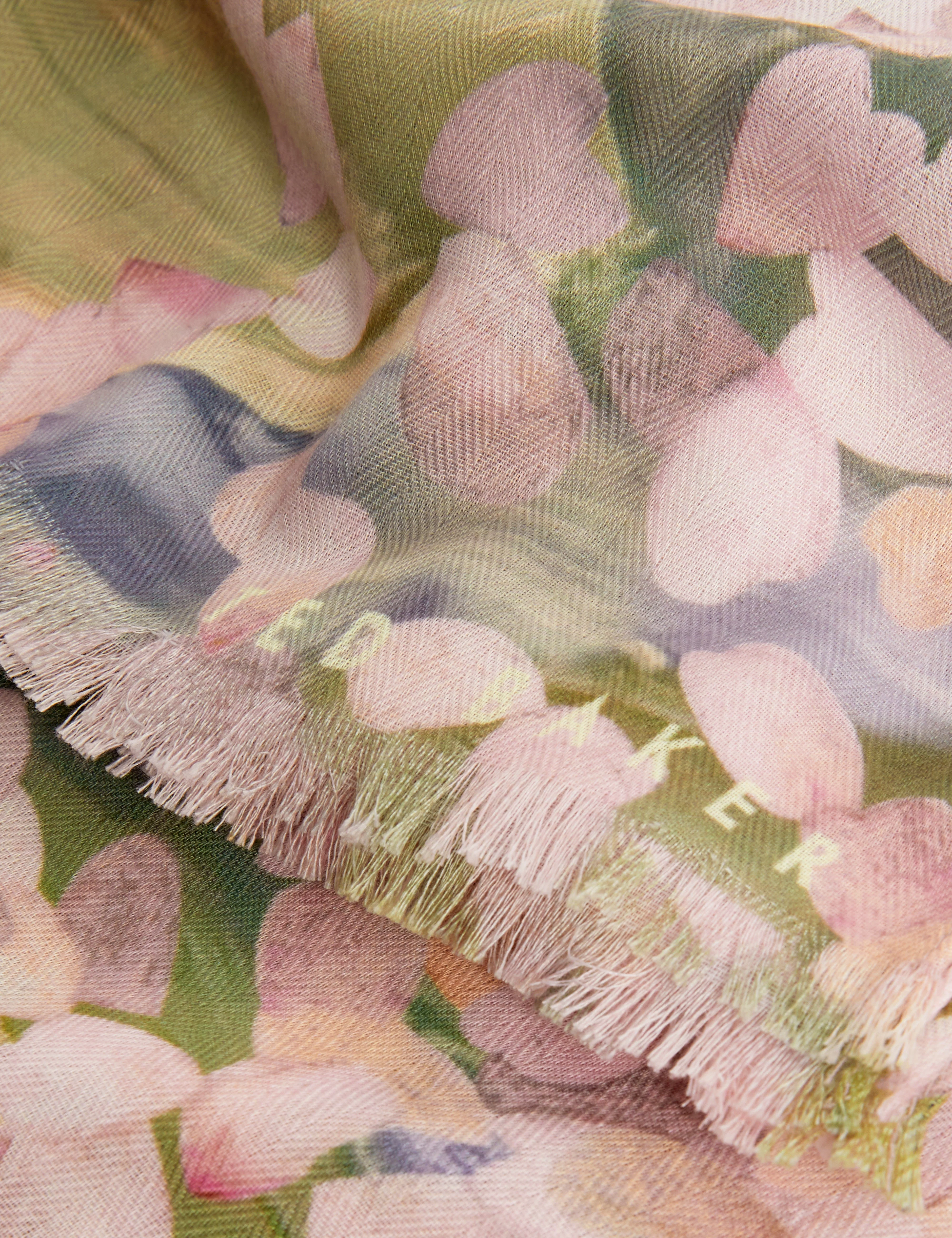 Orlaae Floral Print Woven Scarf Pink - Image 3