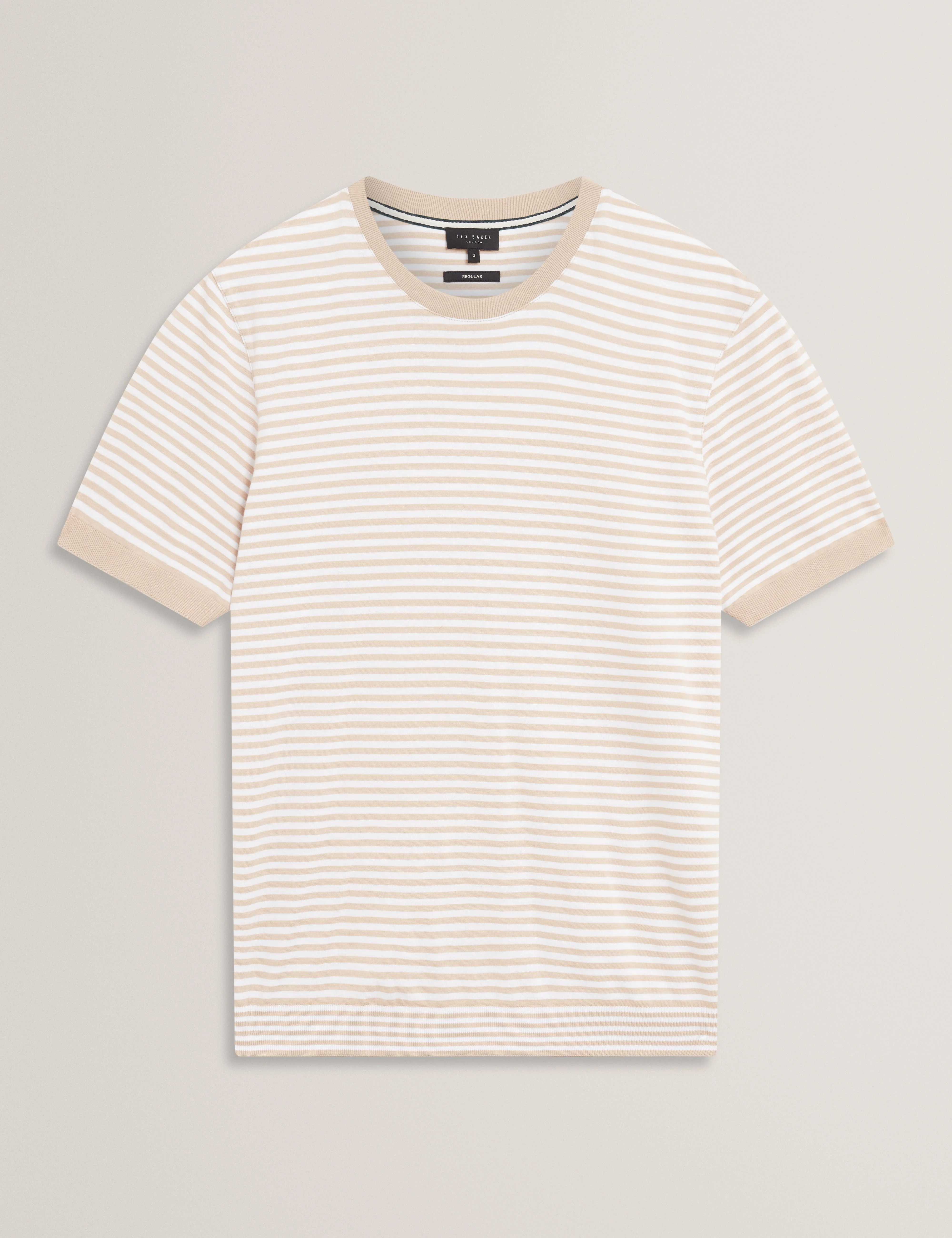Ourme Short Sleeve Stripe T-Shirt Taupe - Image 8