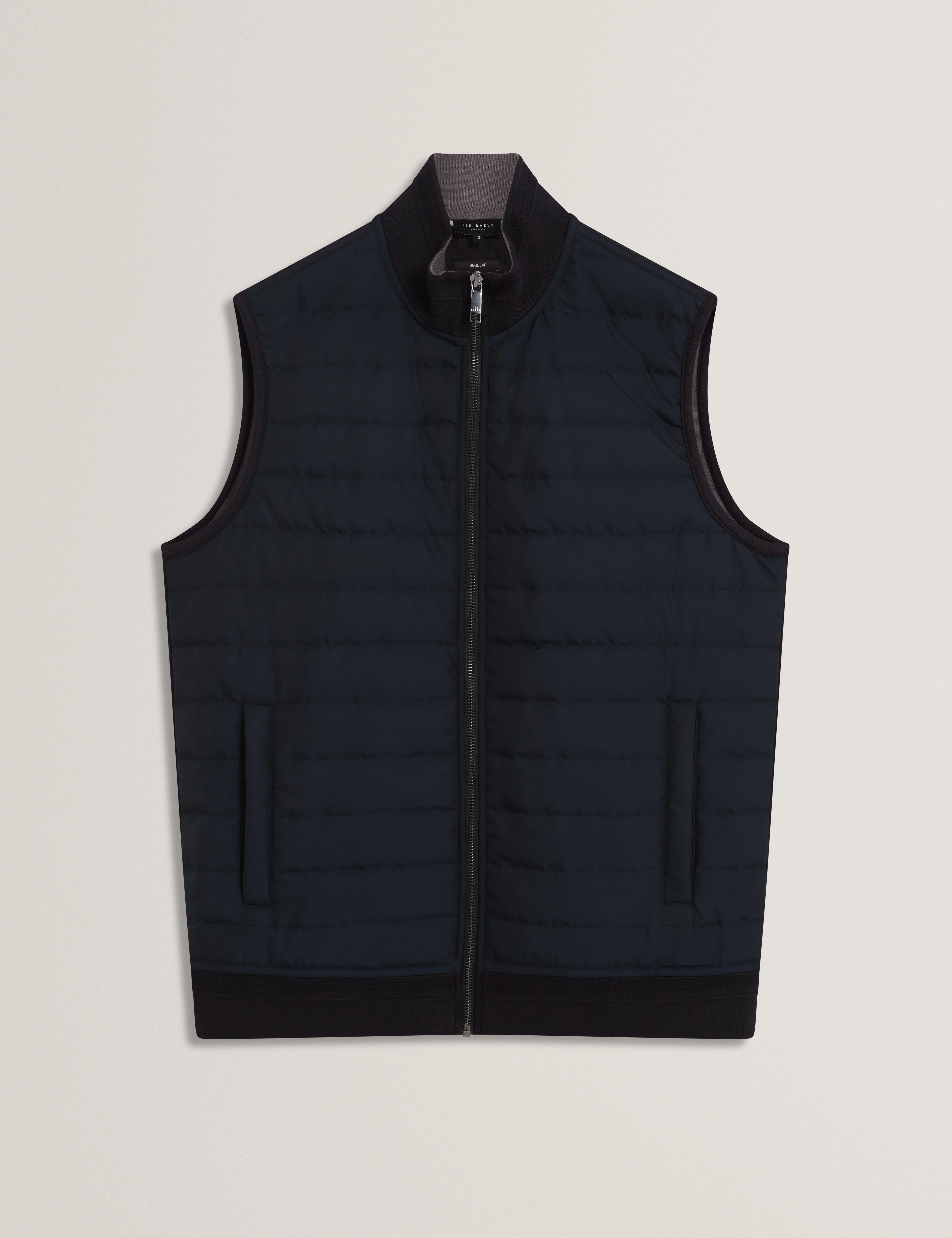 Pafavor Short Sleeve Regular Fit Quilted Gilet Navy - Image 7