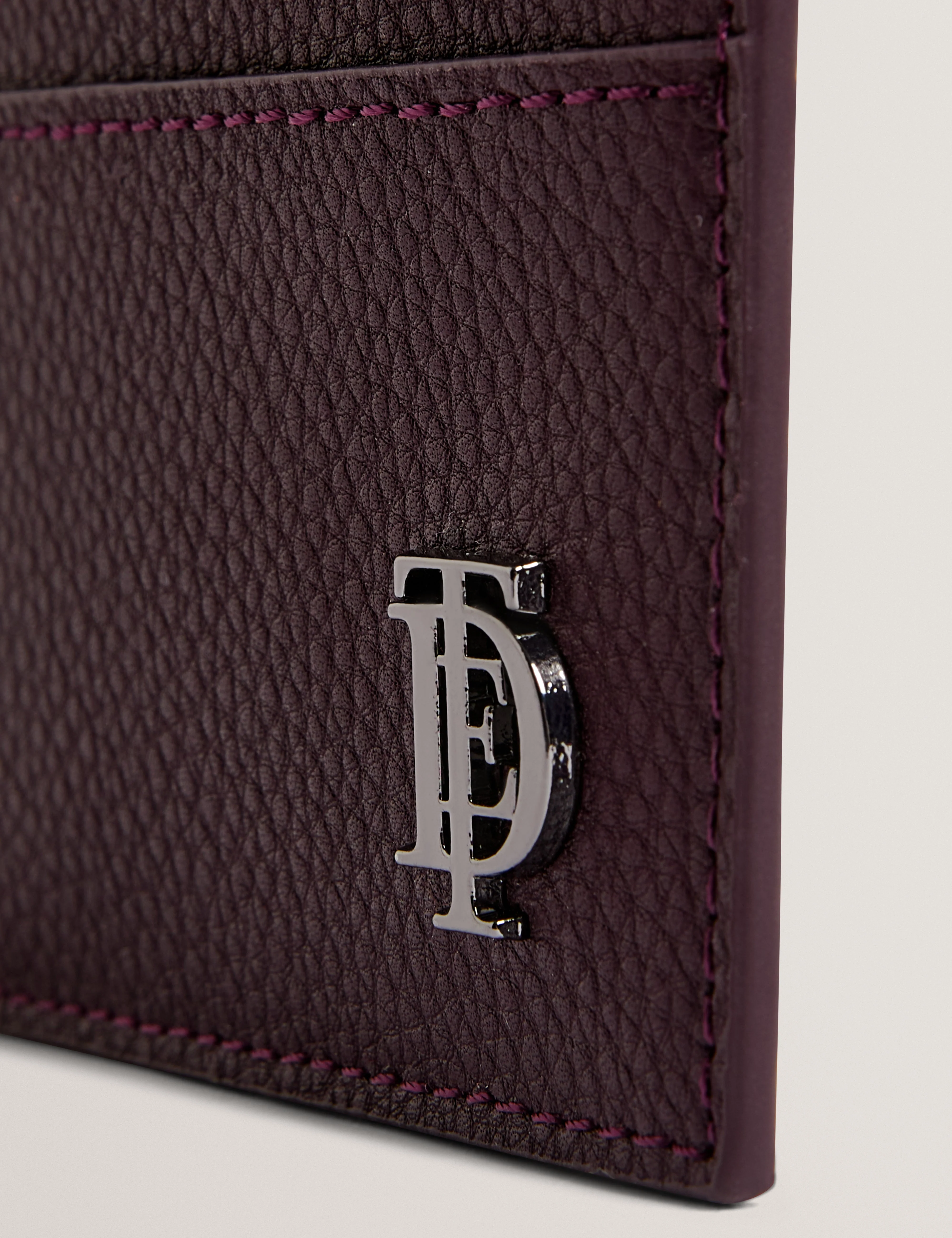Parrin Pebbled Leather Cardholder Oxblood - Image 2