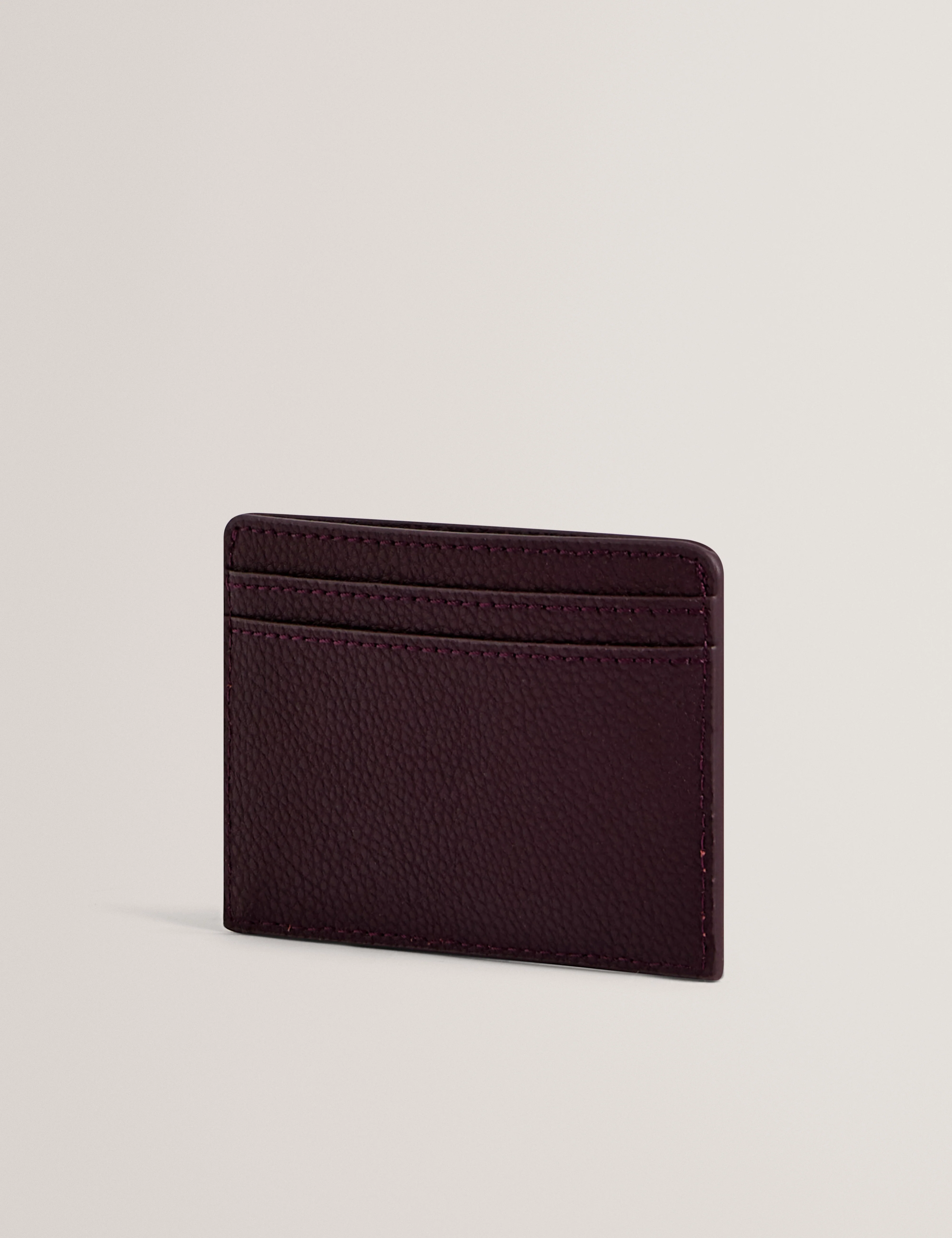 Parrin Pebbled Leather Cardholder Oxblood - Image 3