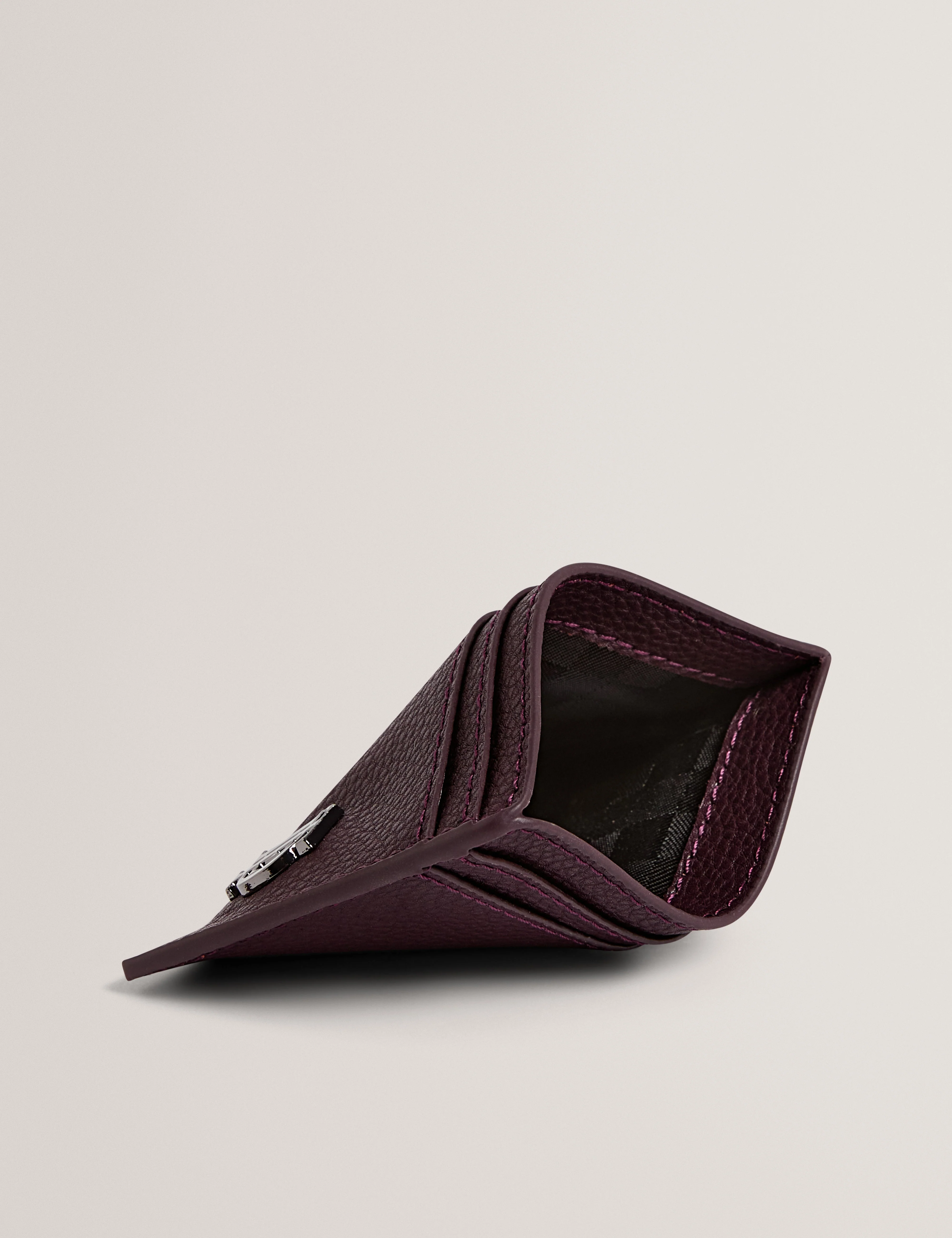 Parrin Pebbled Leather Cardholder Oxblood - Image 4