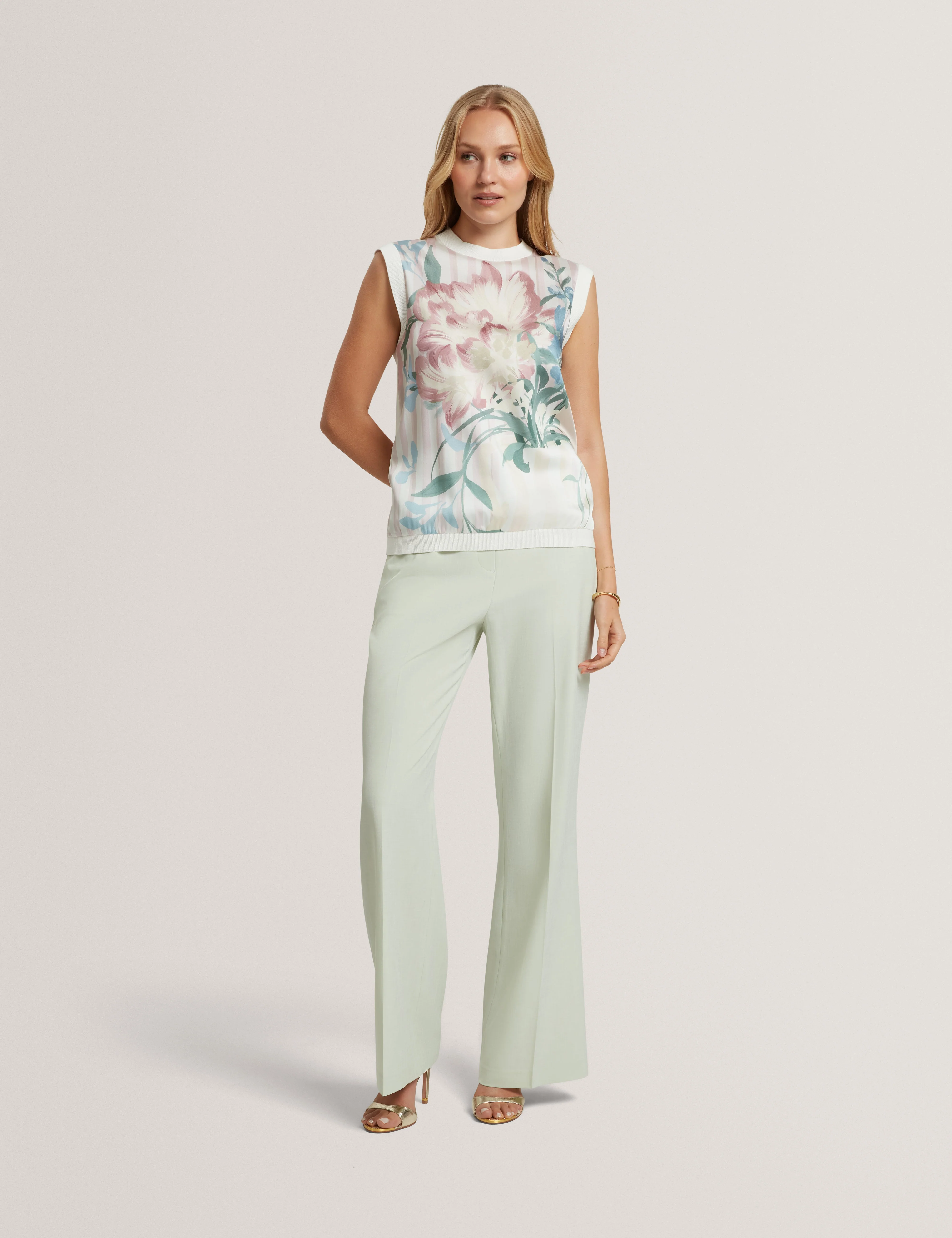 Pavonia Printed Woven Front Tank Top Pink - Image 2