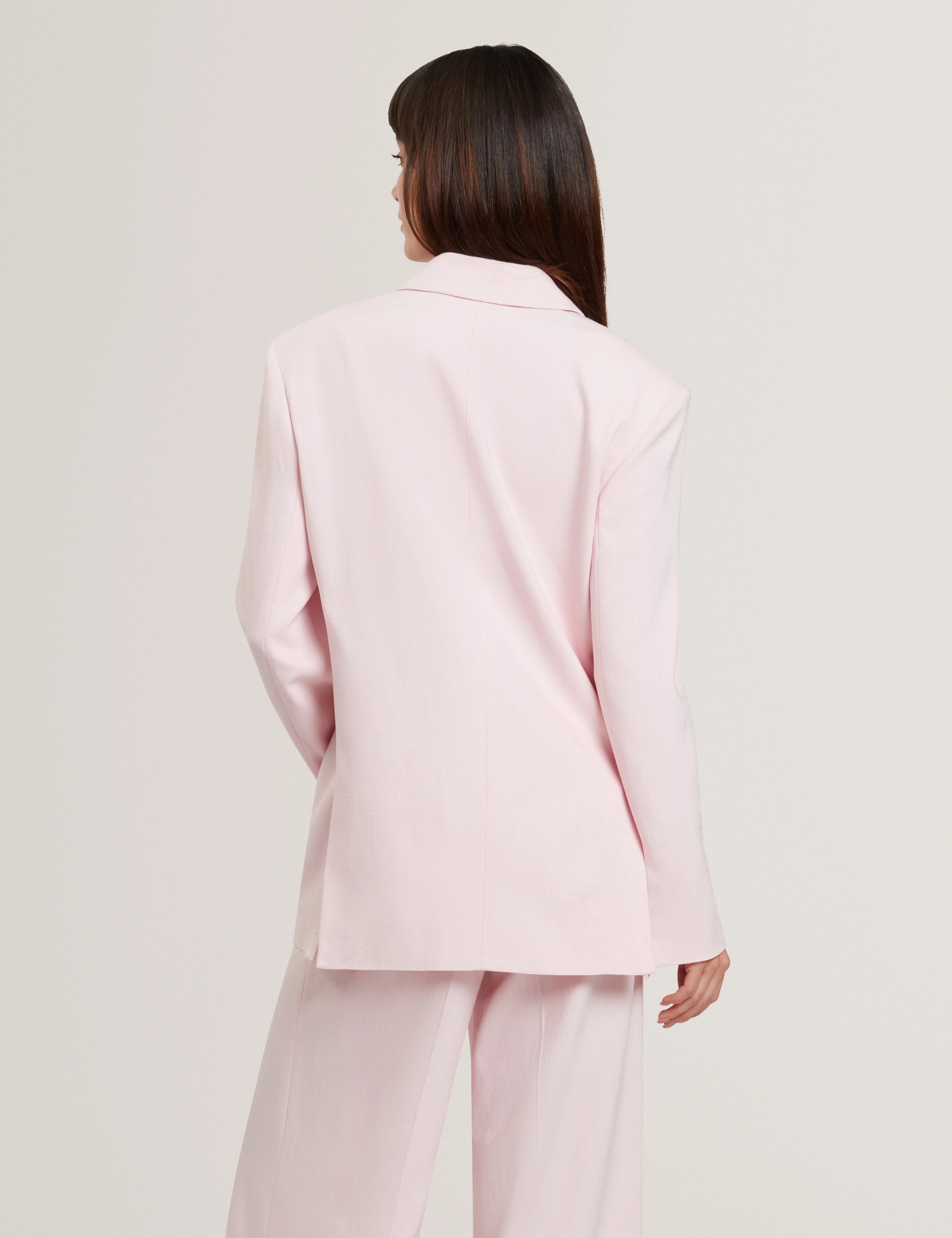 Peyaan Relaxed Longline Blazer Lt-Pink - Image 5