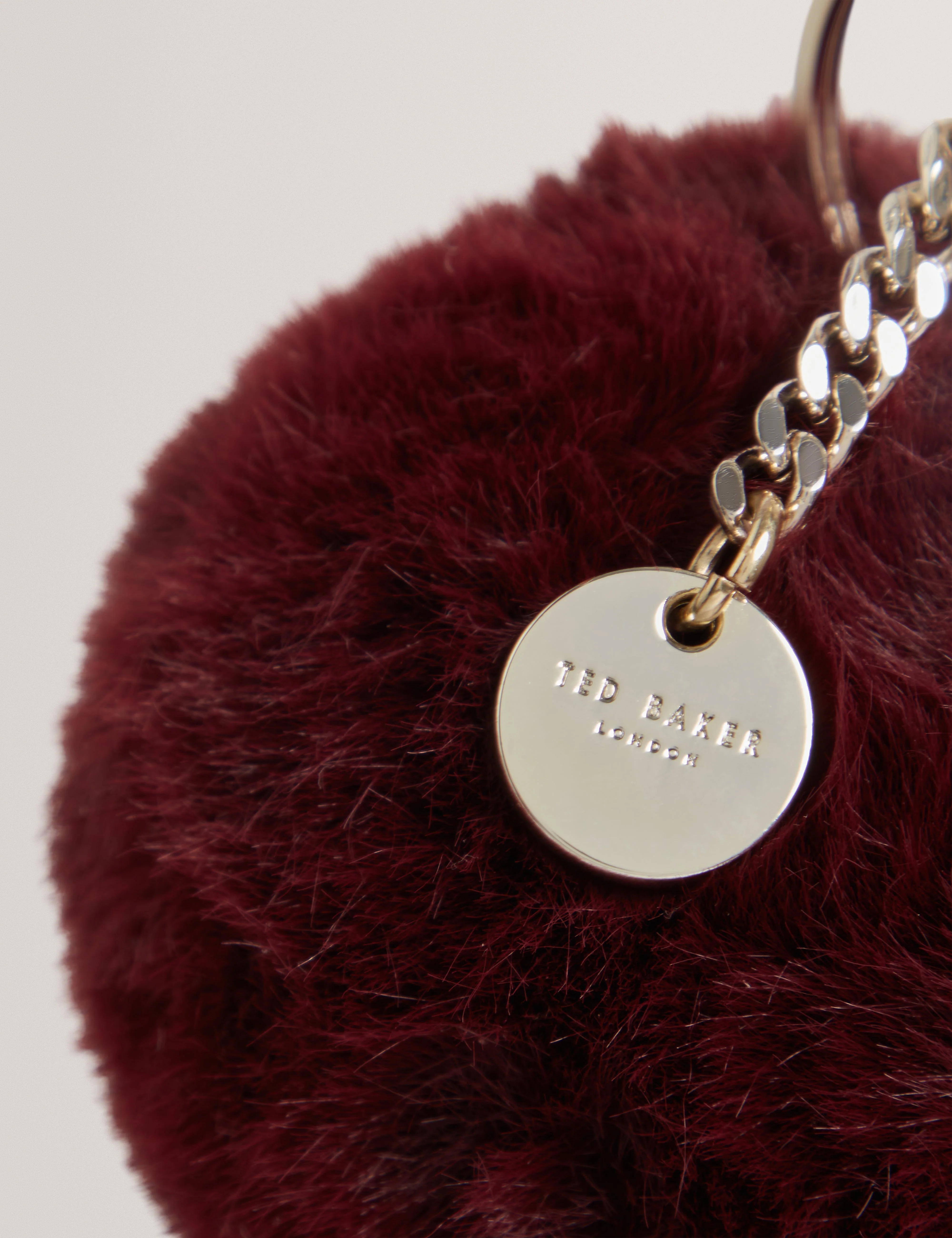Pomenna Faux Fur Pom Pom Keyring Wine - Image 2