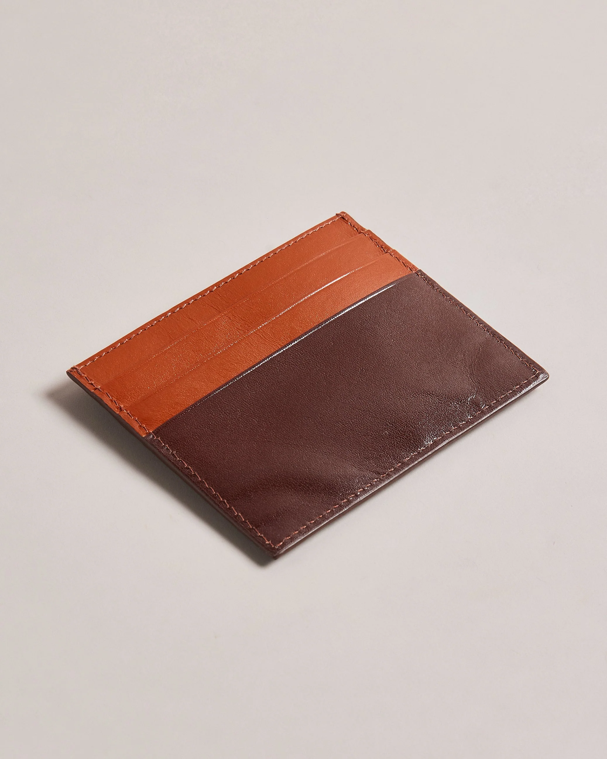Raffles Embossed Corner Leather Card Brown - Image 2