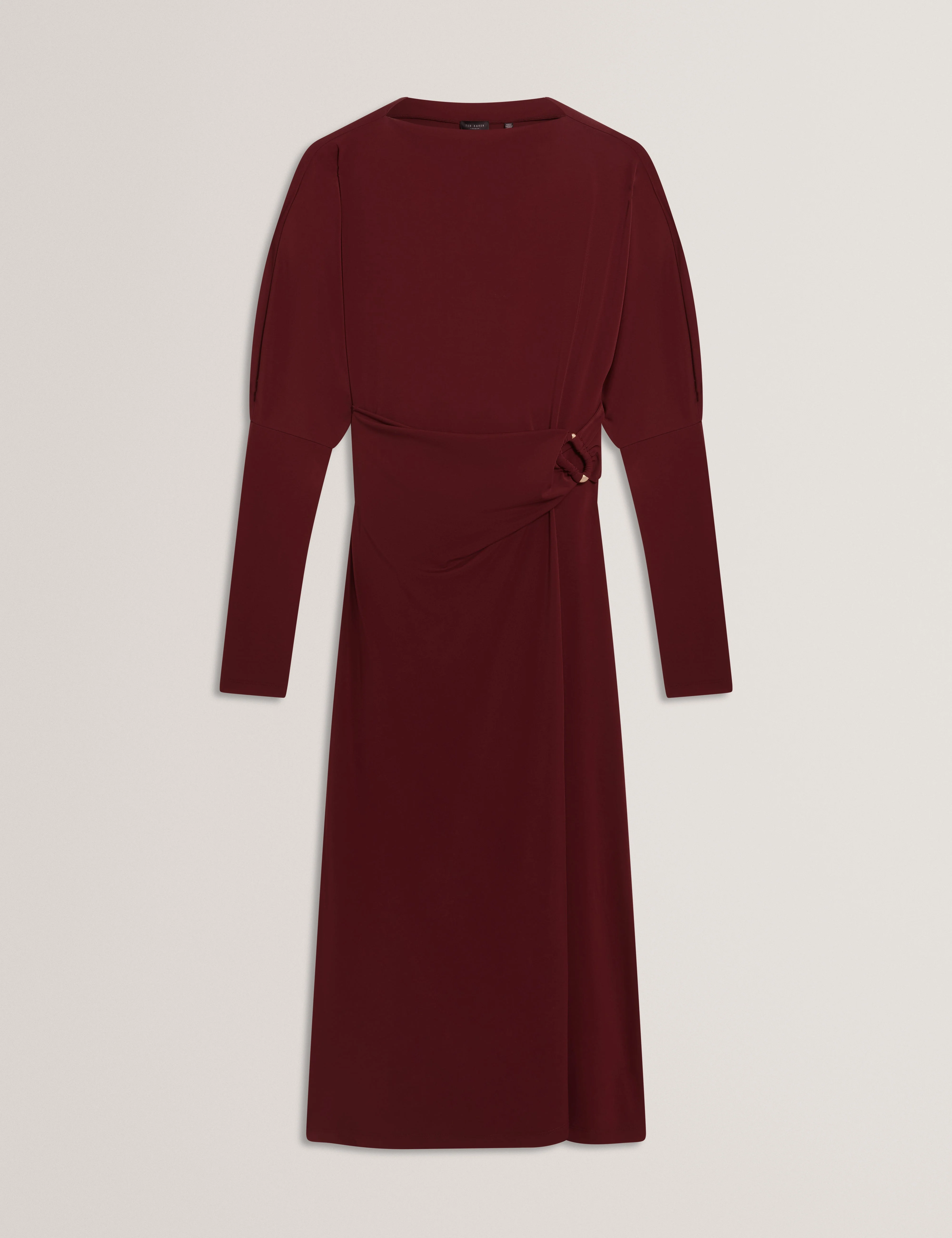 Ralhaa Wrap Jersey Midi Dress Oxblood - Image 7