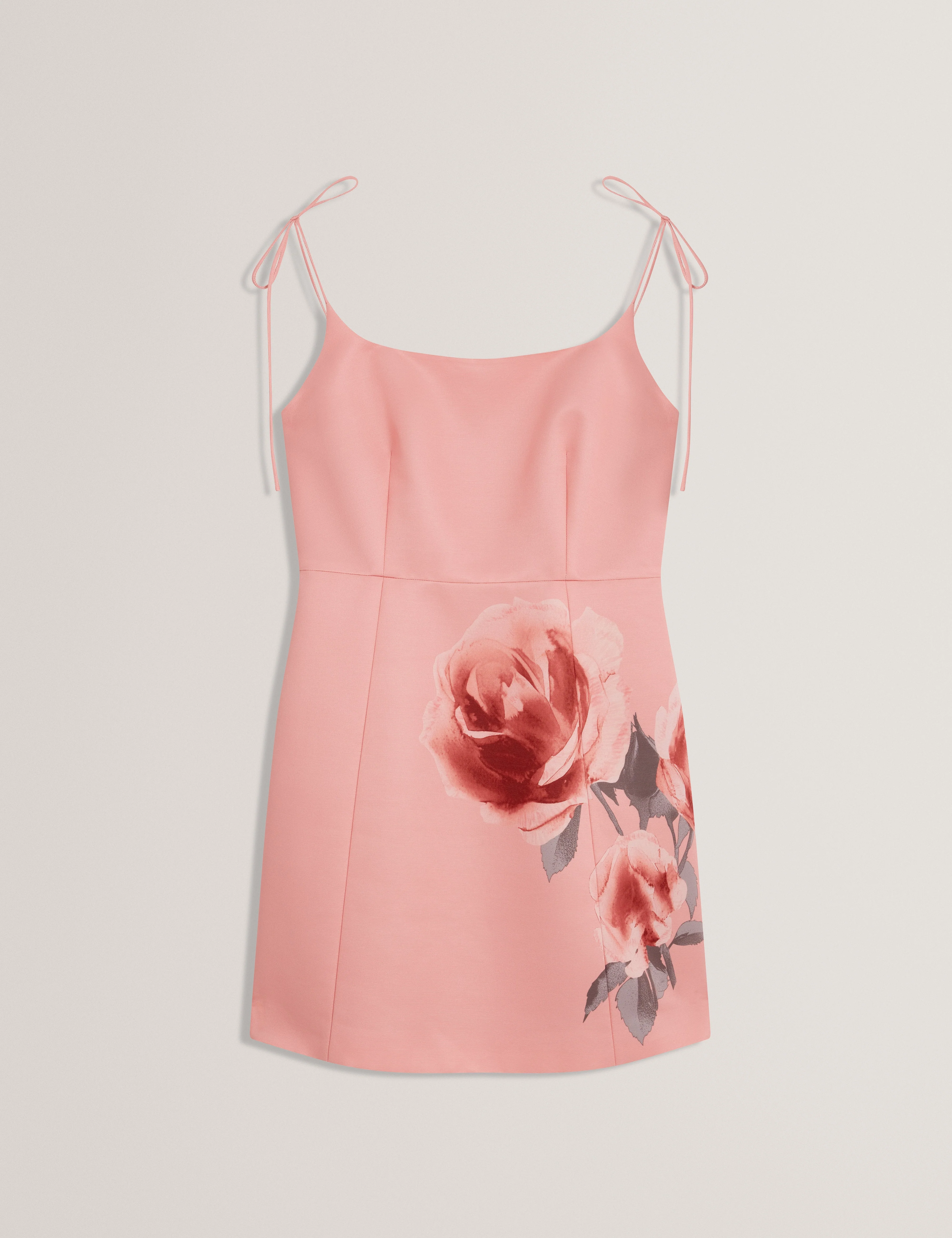 Rasbee Printed Ottoman Mini Dress Coral - Image 6