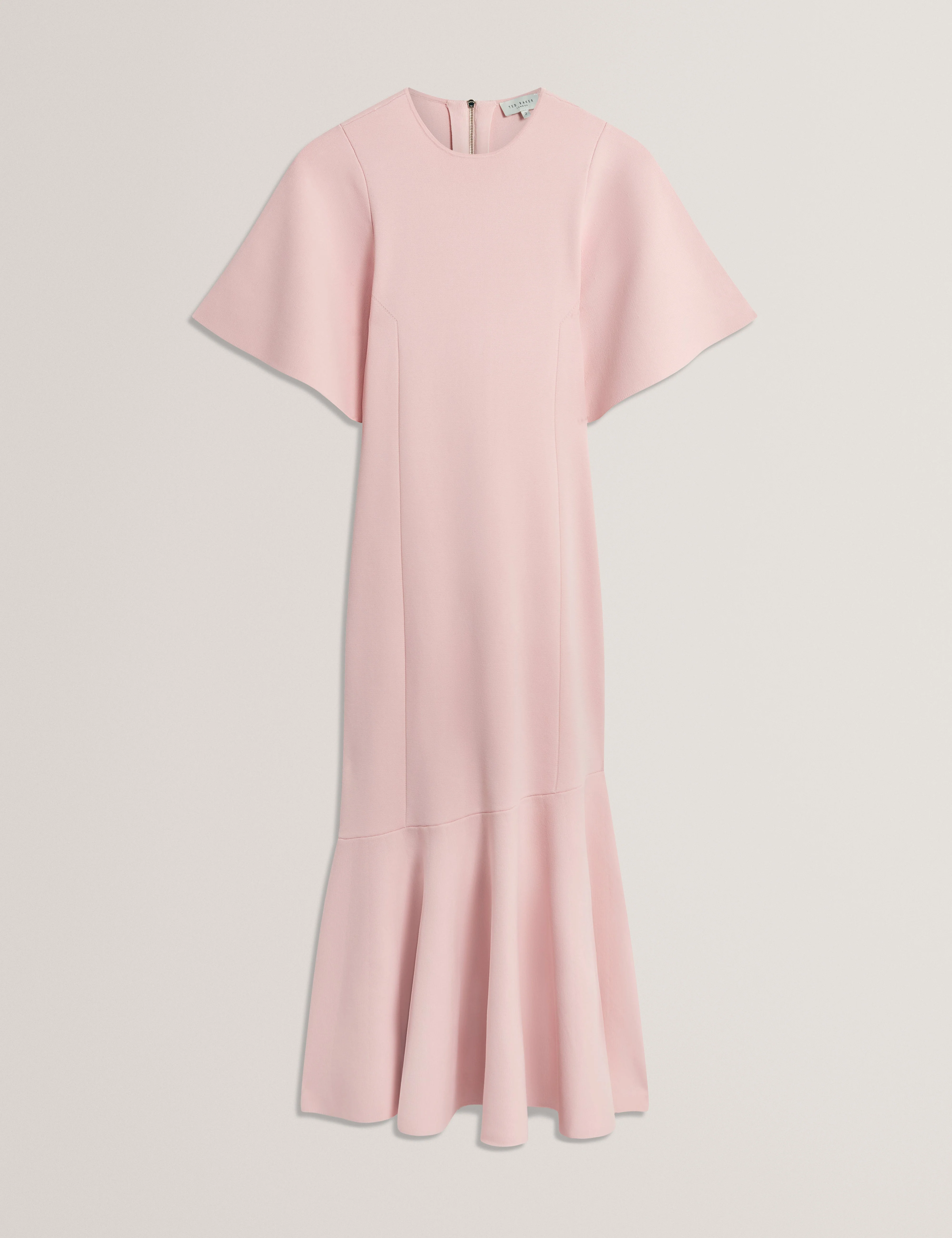Receda Short Sleeve Knit Midi Dress Pink - Image 7