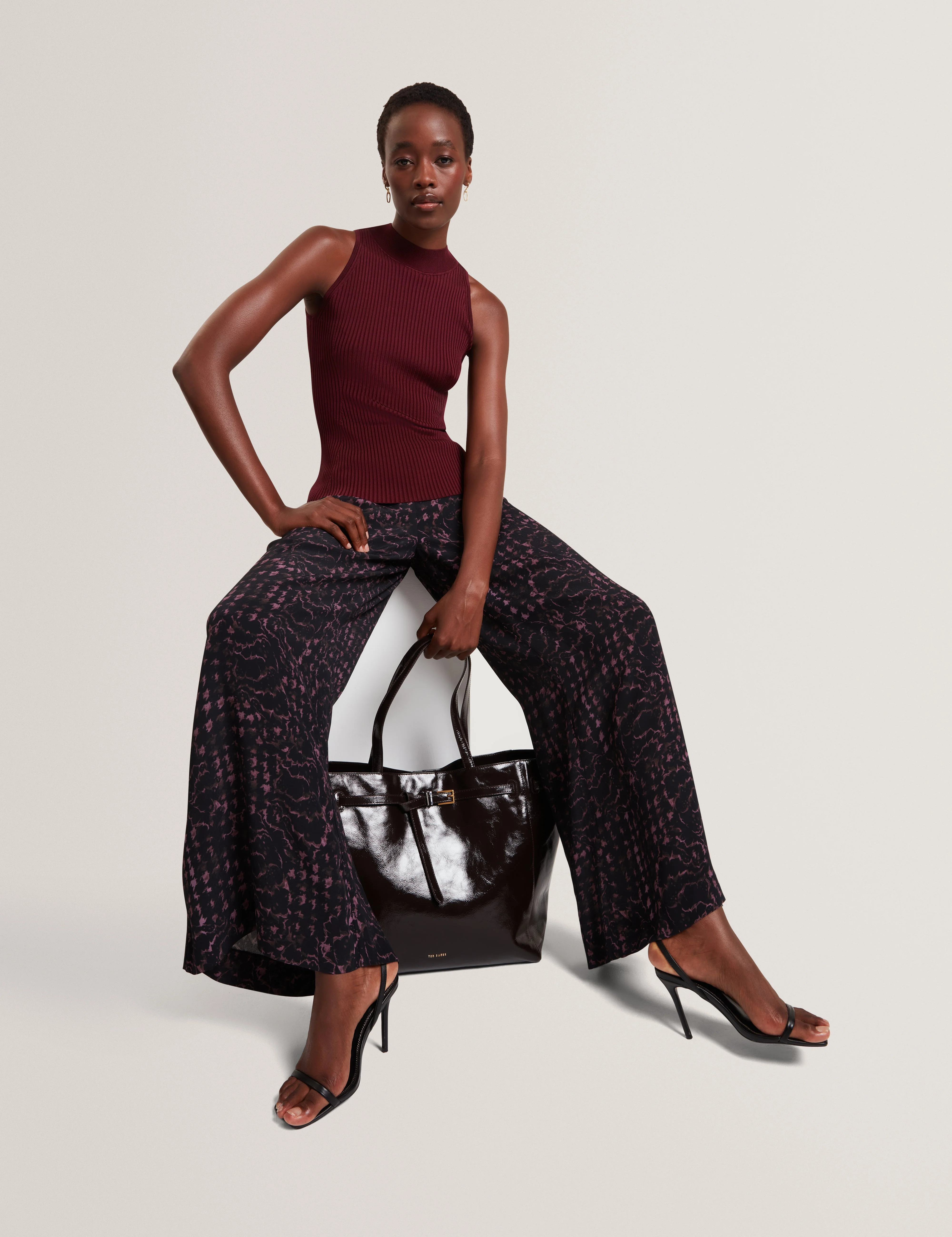 Reecha Printed Wide Leg Trouser Black - Image 6