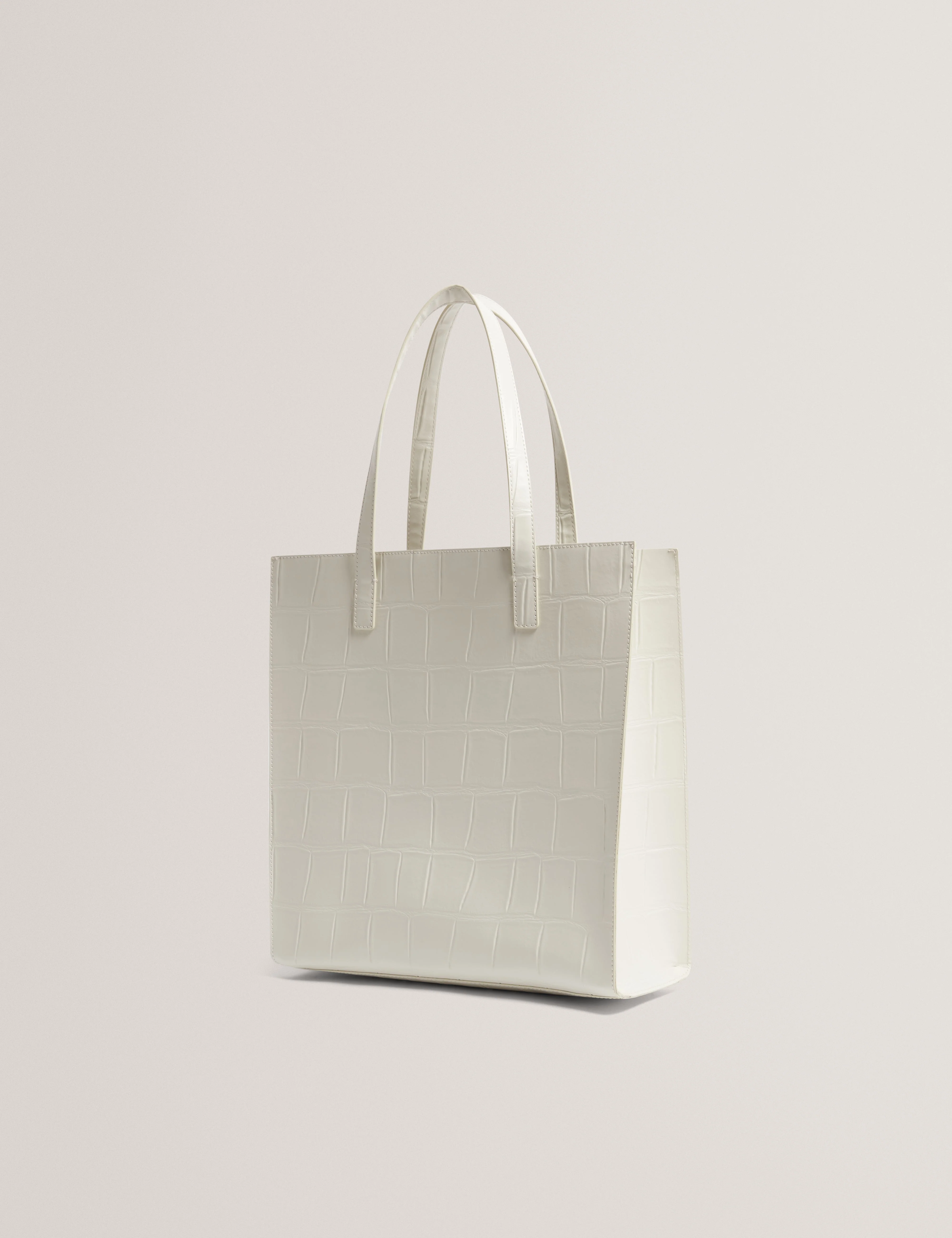 Reptcon Croc Effect Small Icon Bag Ivory - Image 4