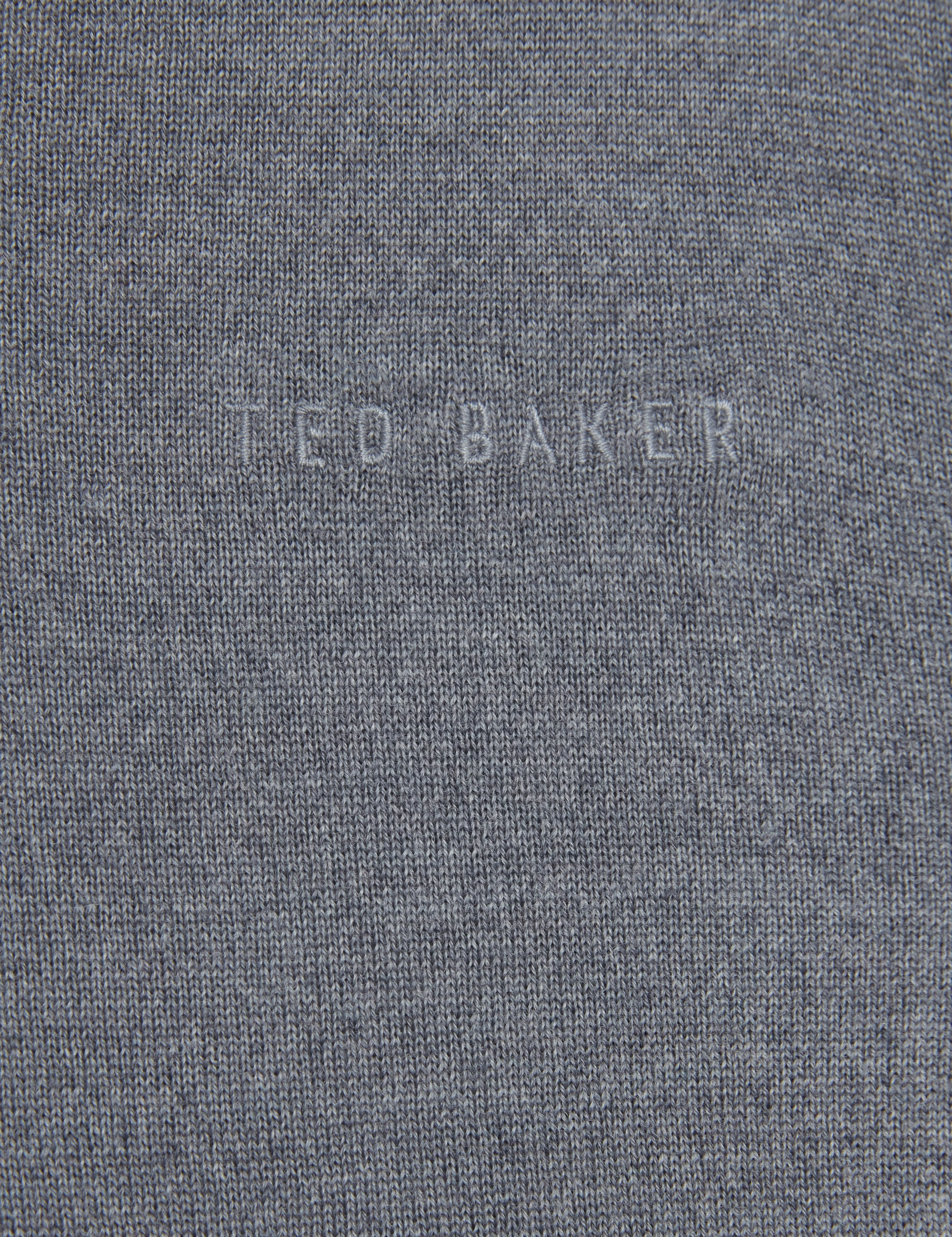 Resye Branded Merino V-Neck Jumper Mid-Grey - Image 3
