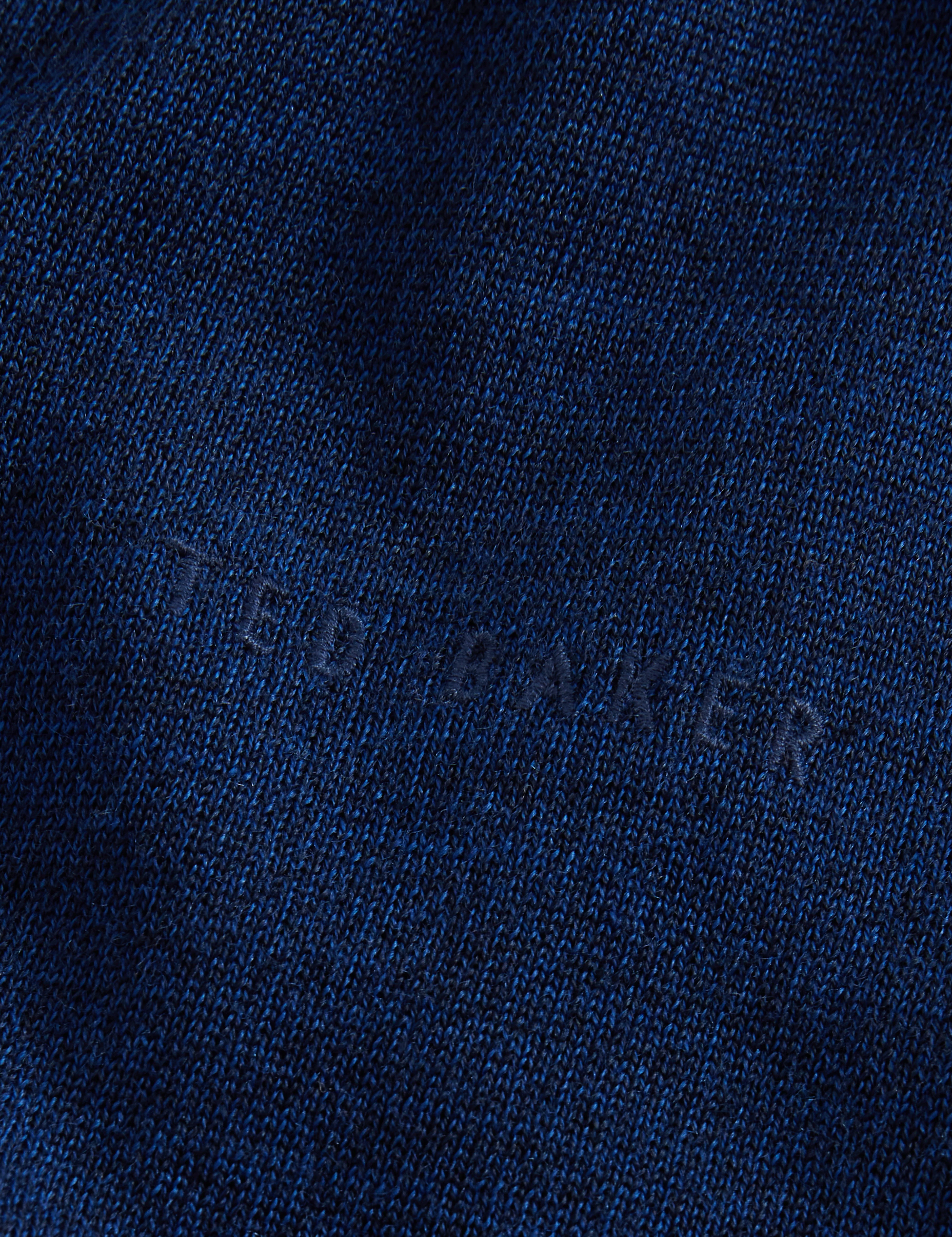 Resye Branded Merino V-Neck Jumper Navy - Image 3
