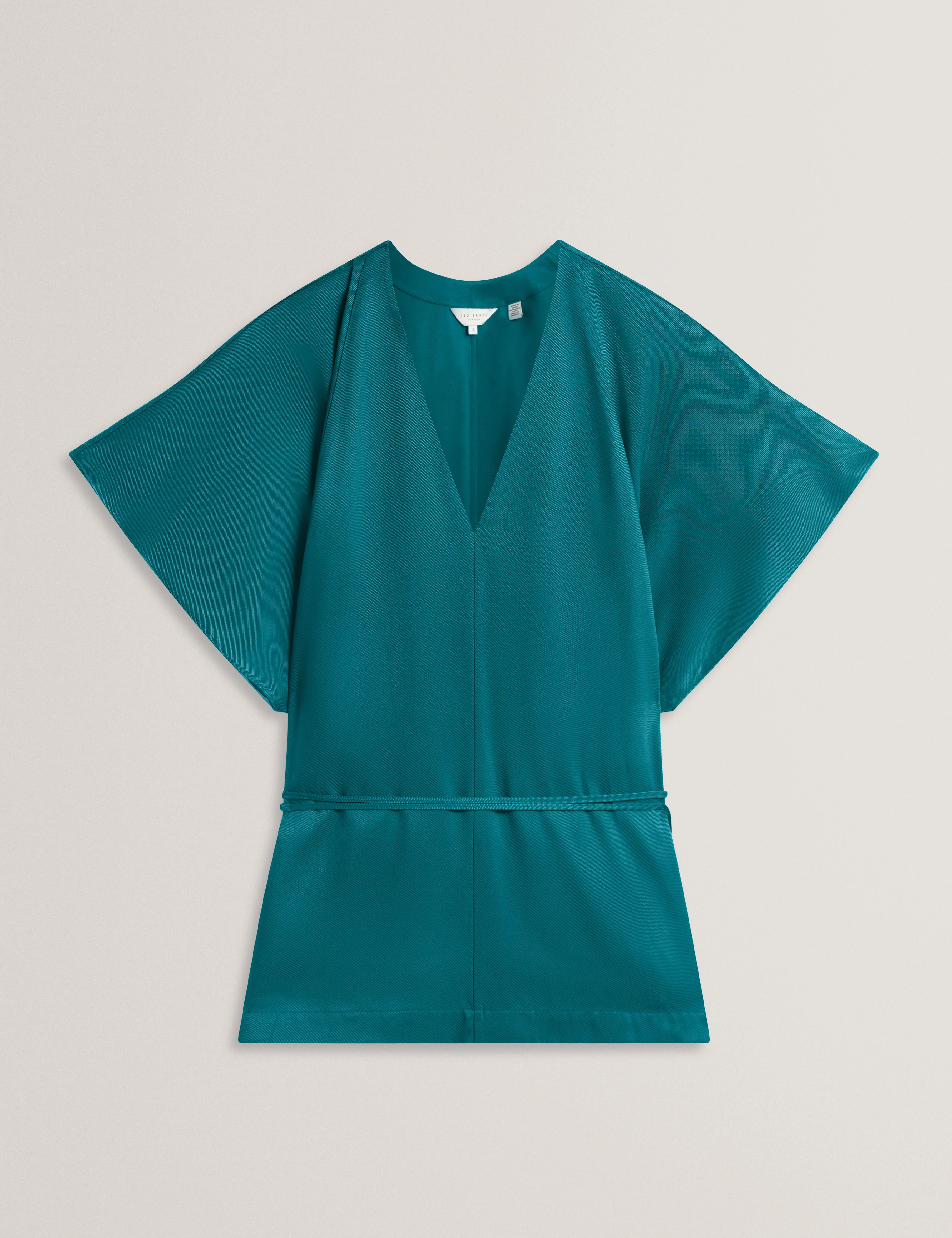 Riiza Tie Detail Short Sleeve Shirt Teal-Blue - Image 6