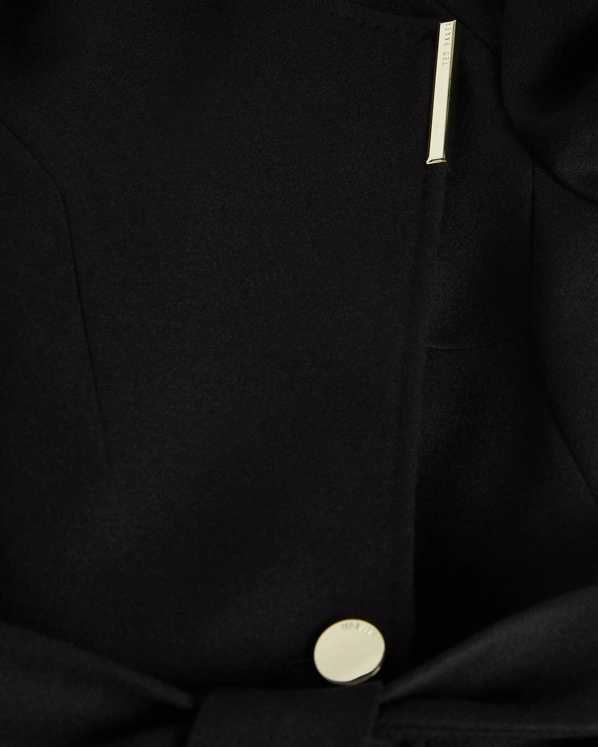 Rose Wool Wrap Coat Black - Image 6