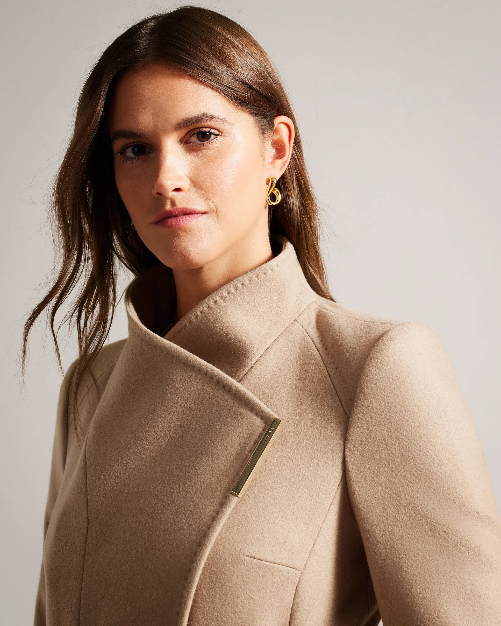 Rose Wool Wrap Coat Camel - Image 4