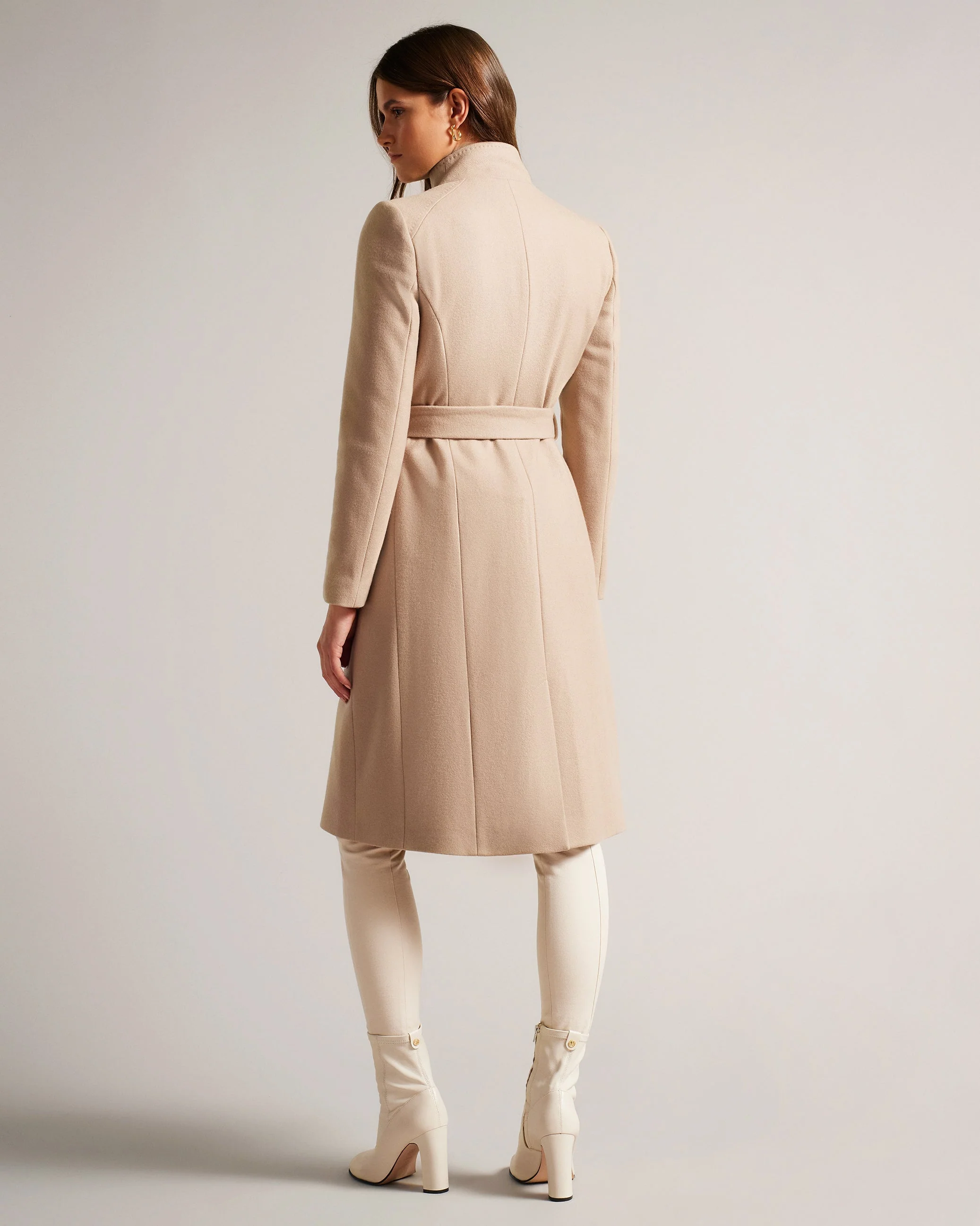 Rose Wool Wrap Coat Camel - Image 5