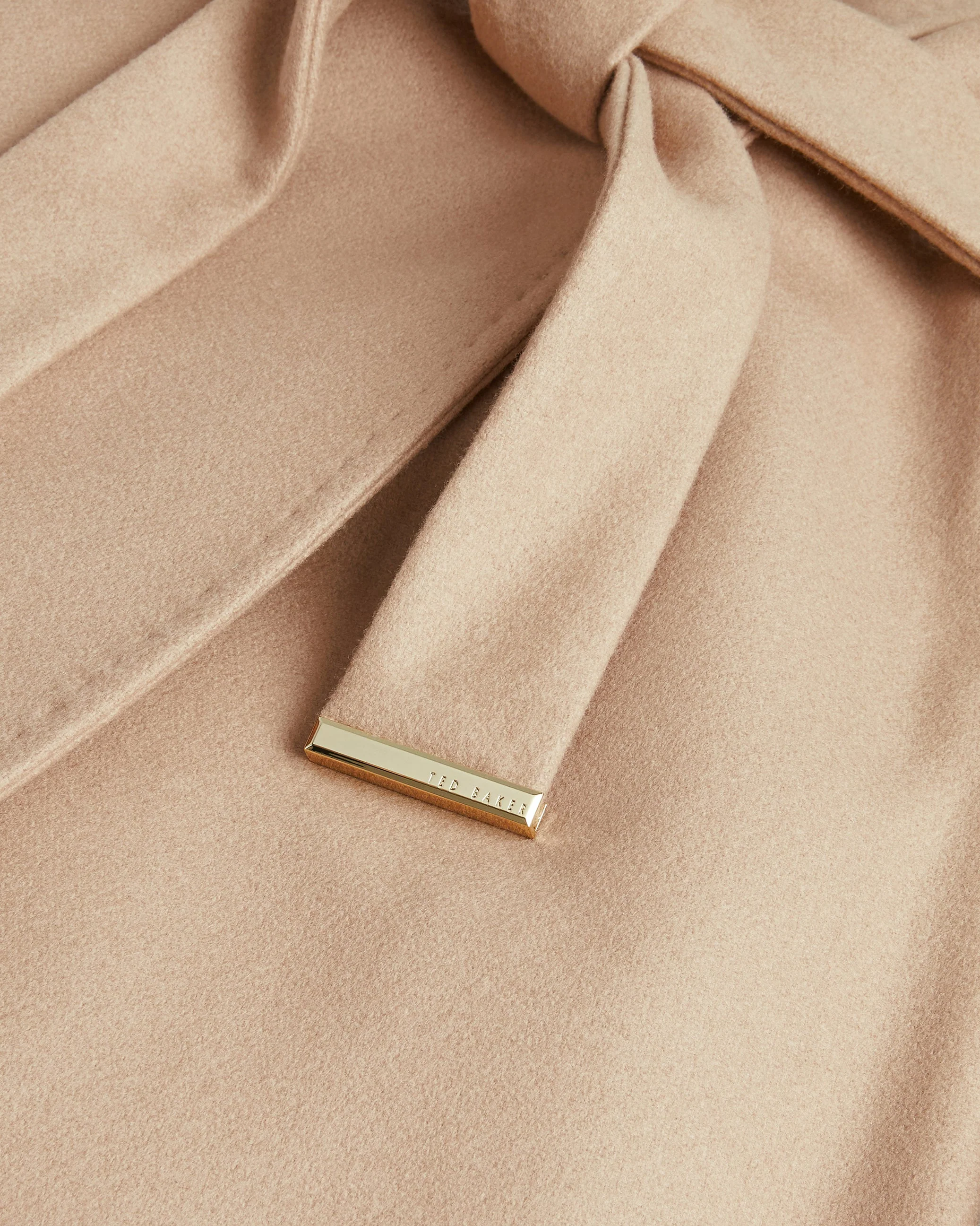Rose Wool Wrap Coat Camel - Image 6