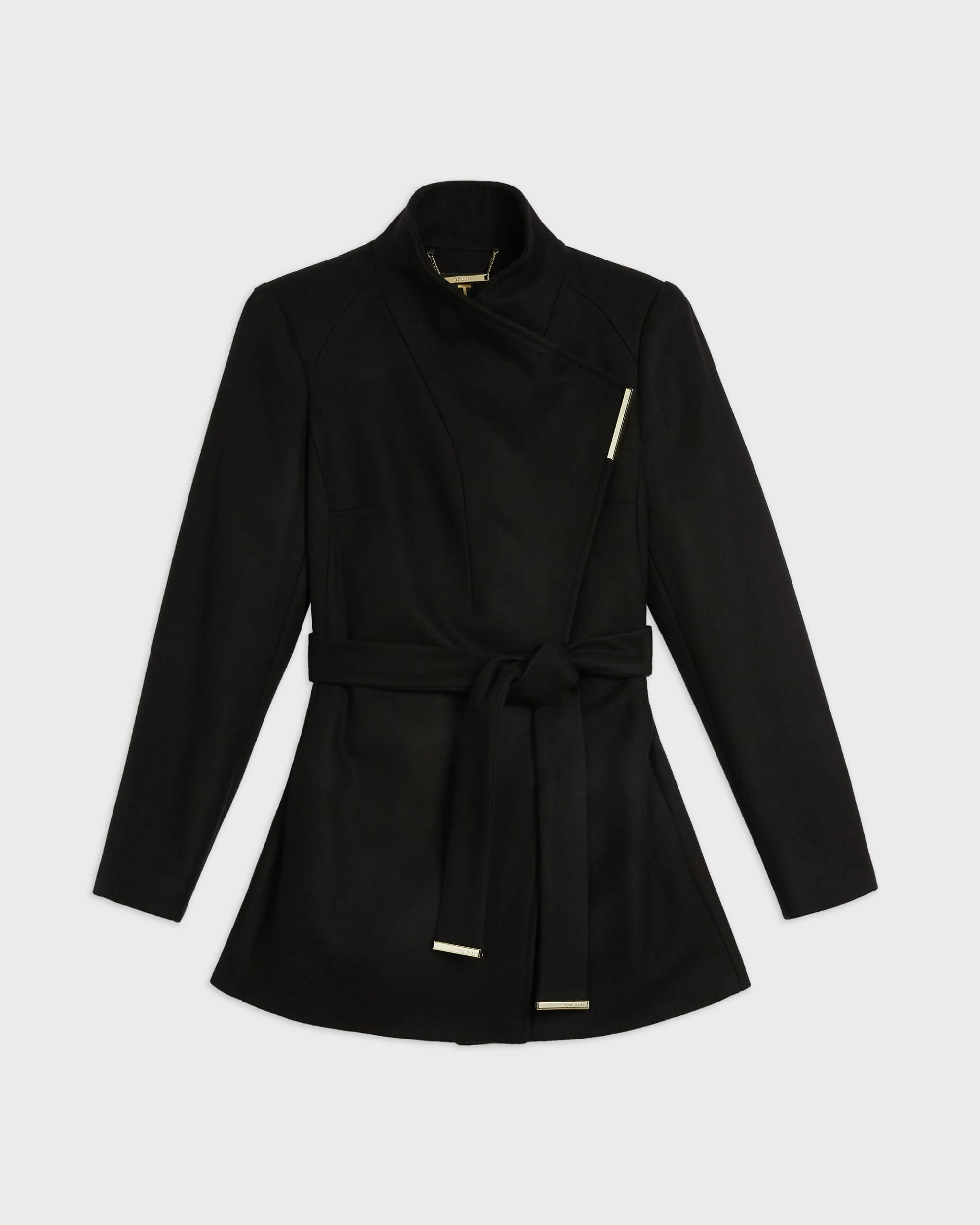Rosess Wool Wrap Short Coat Black - Image 5