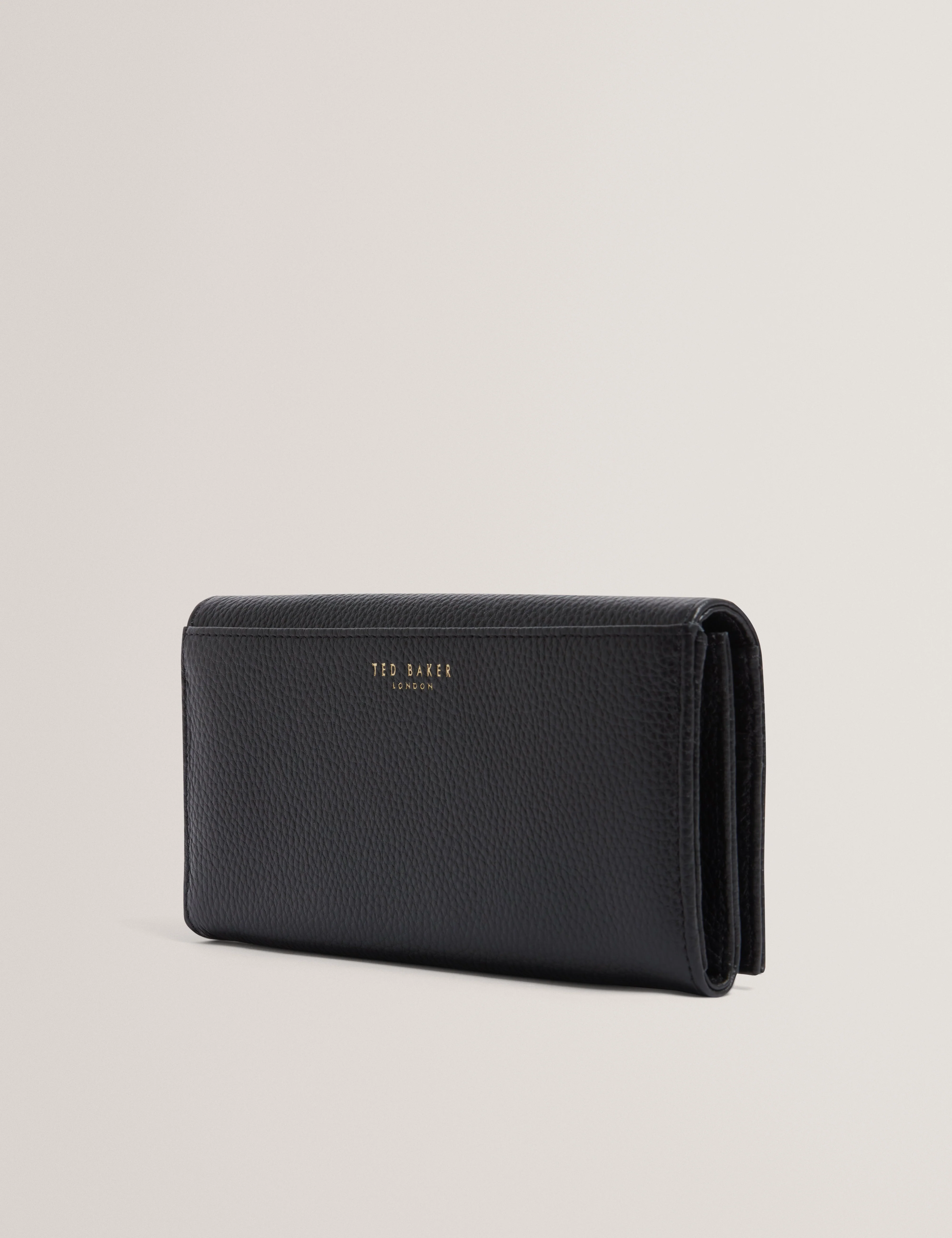 Rousi Bar Detail Leather Slim Purse Black - Image 3