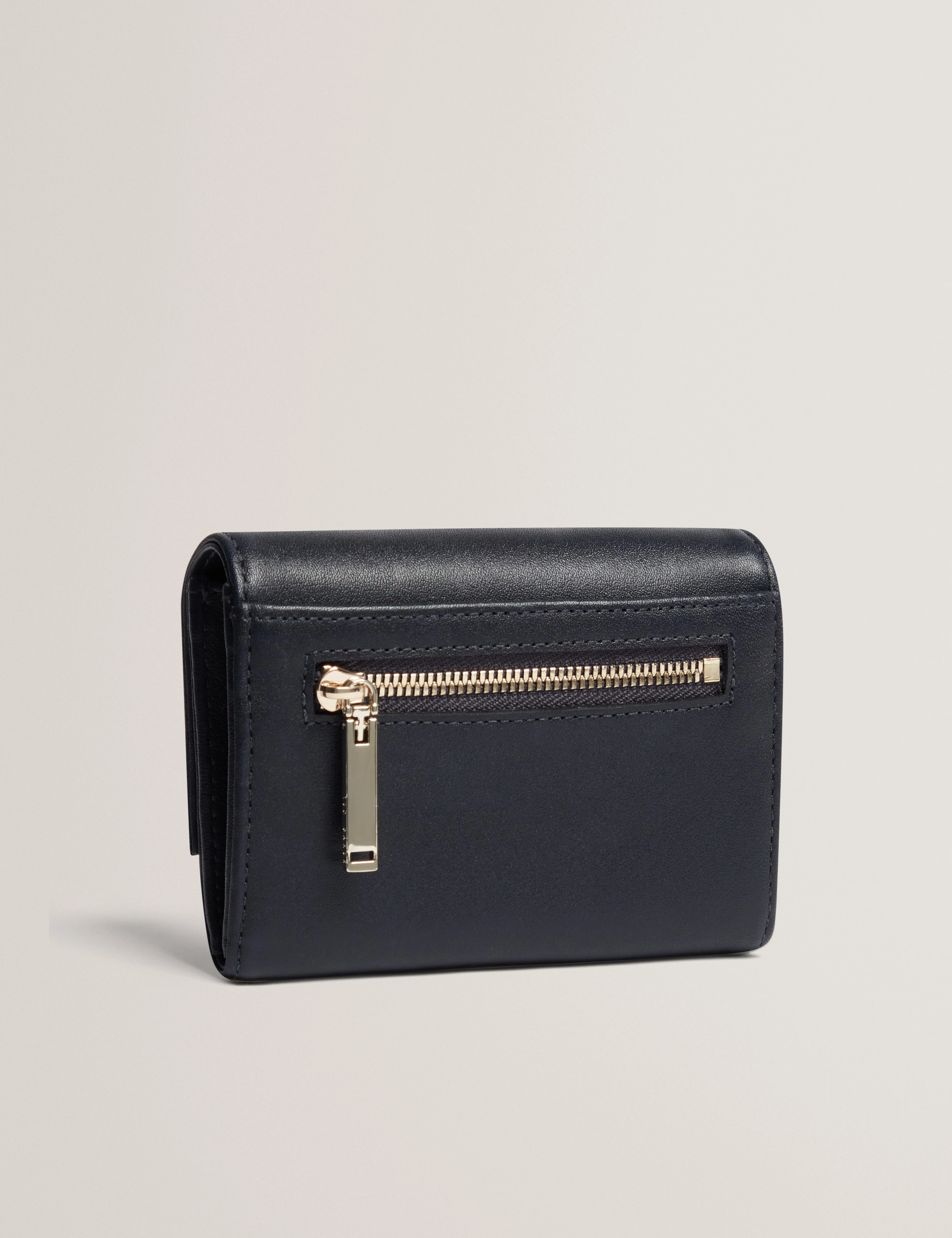 Rylah Bar Detail Small Leather Purse Navy - Image 3