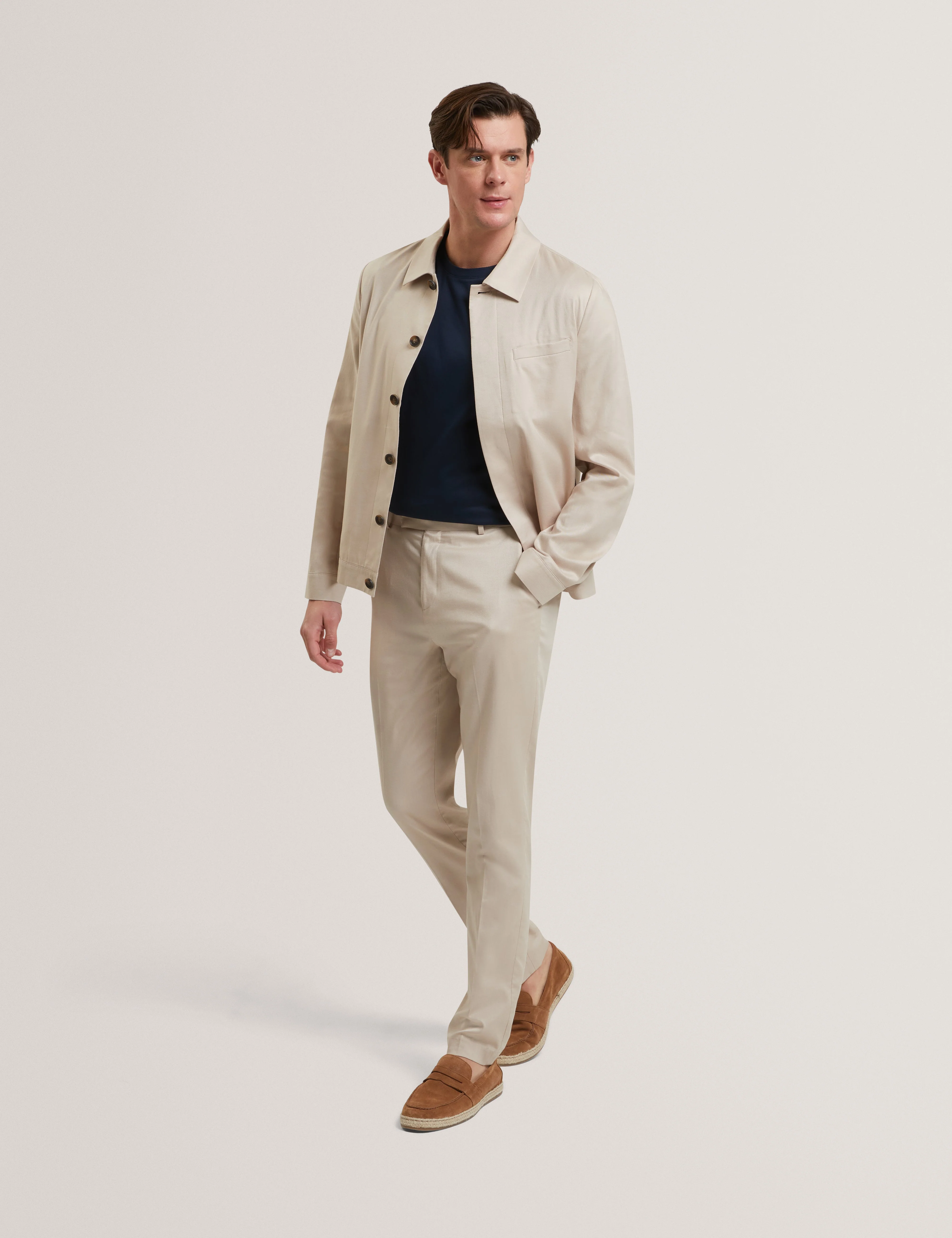 Sabaton Slim Cotton Plain Trouser Taupe - Image 2