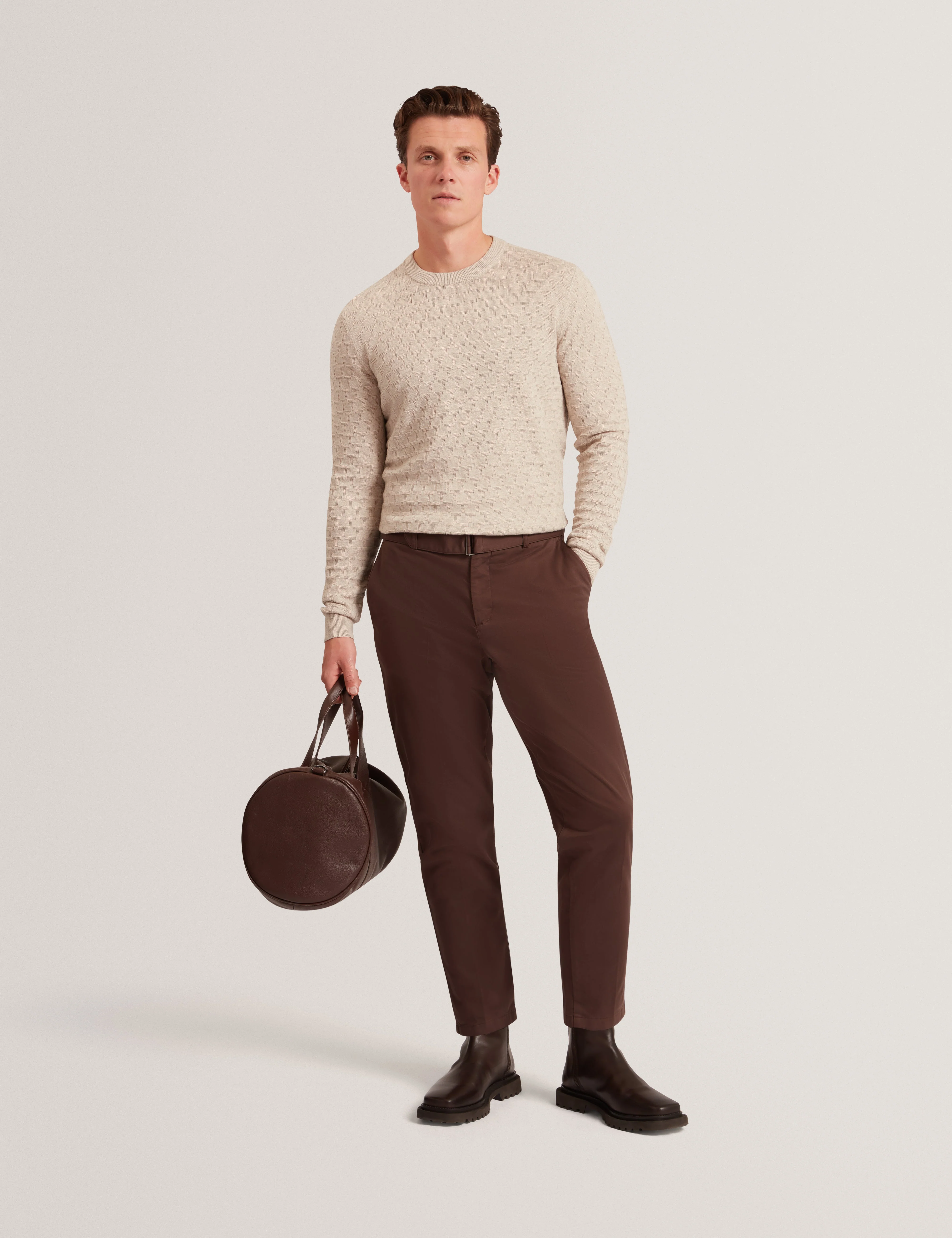 Sainsy T Stitch Crew Neck Natural - Image 2
