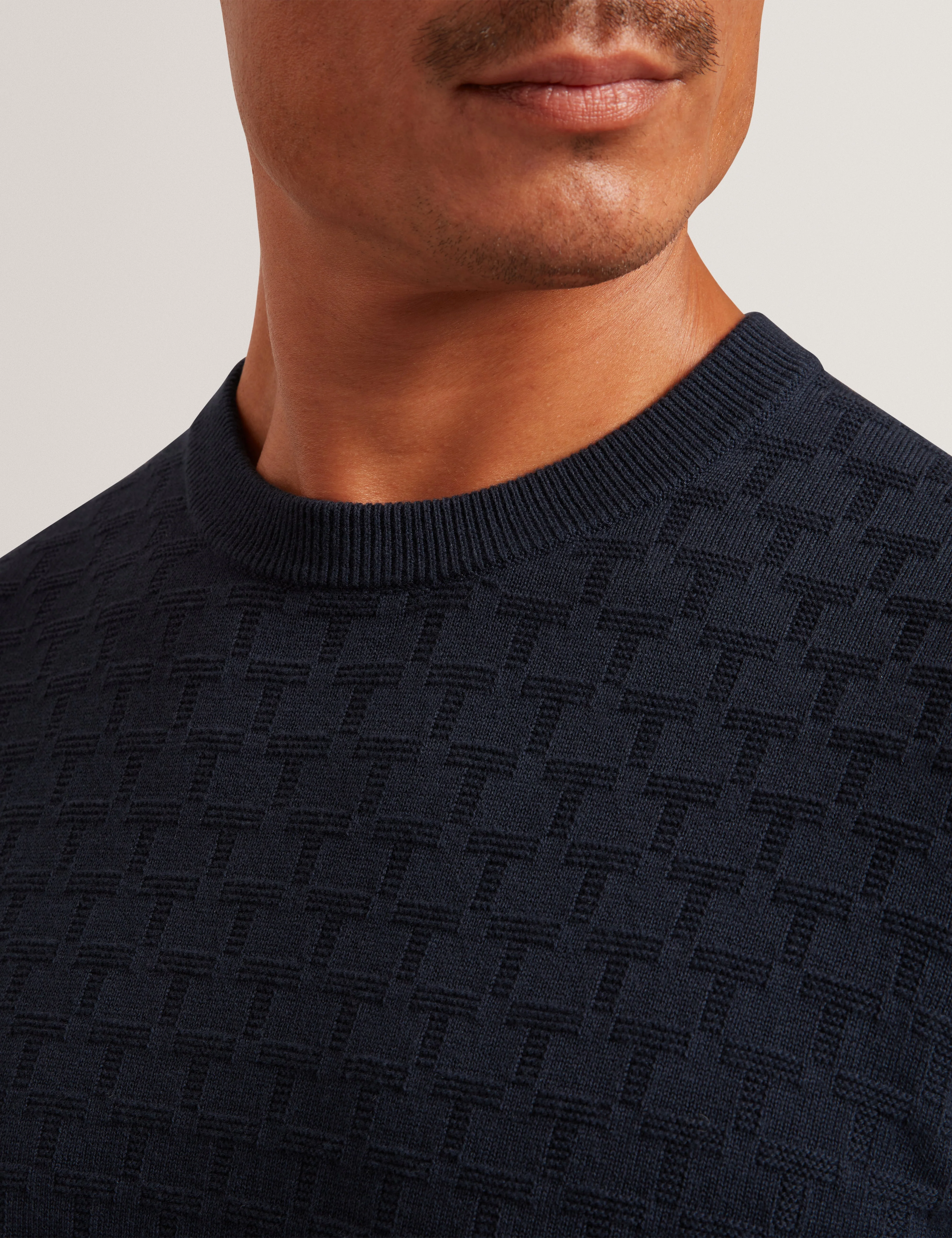 Sainsy T Stitch Crew Neck Navy - Image 4